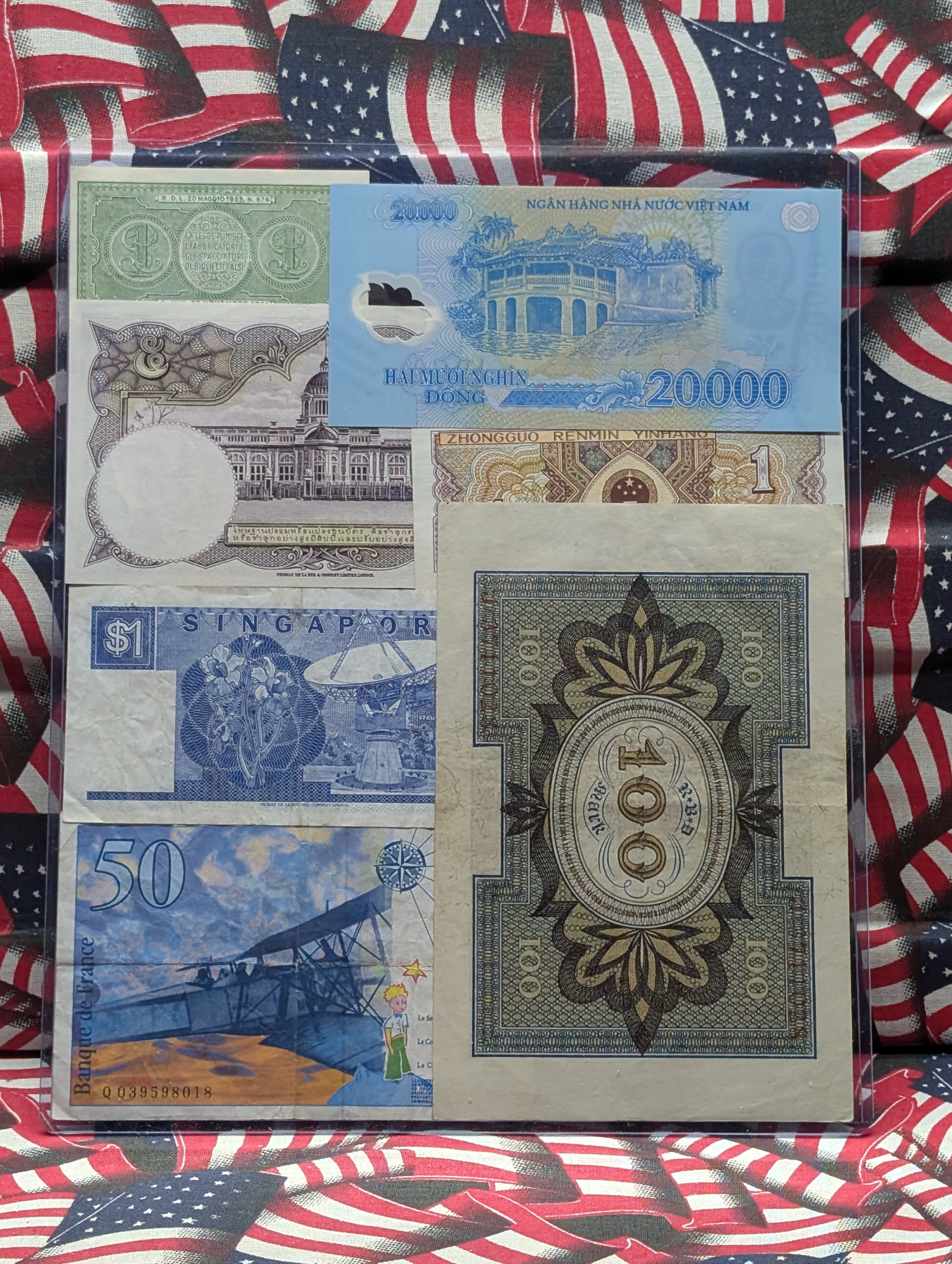 (7) Assorted World Currency Banknotes