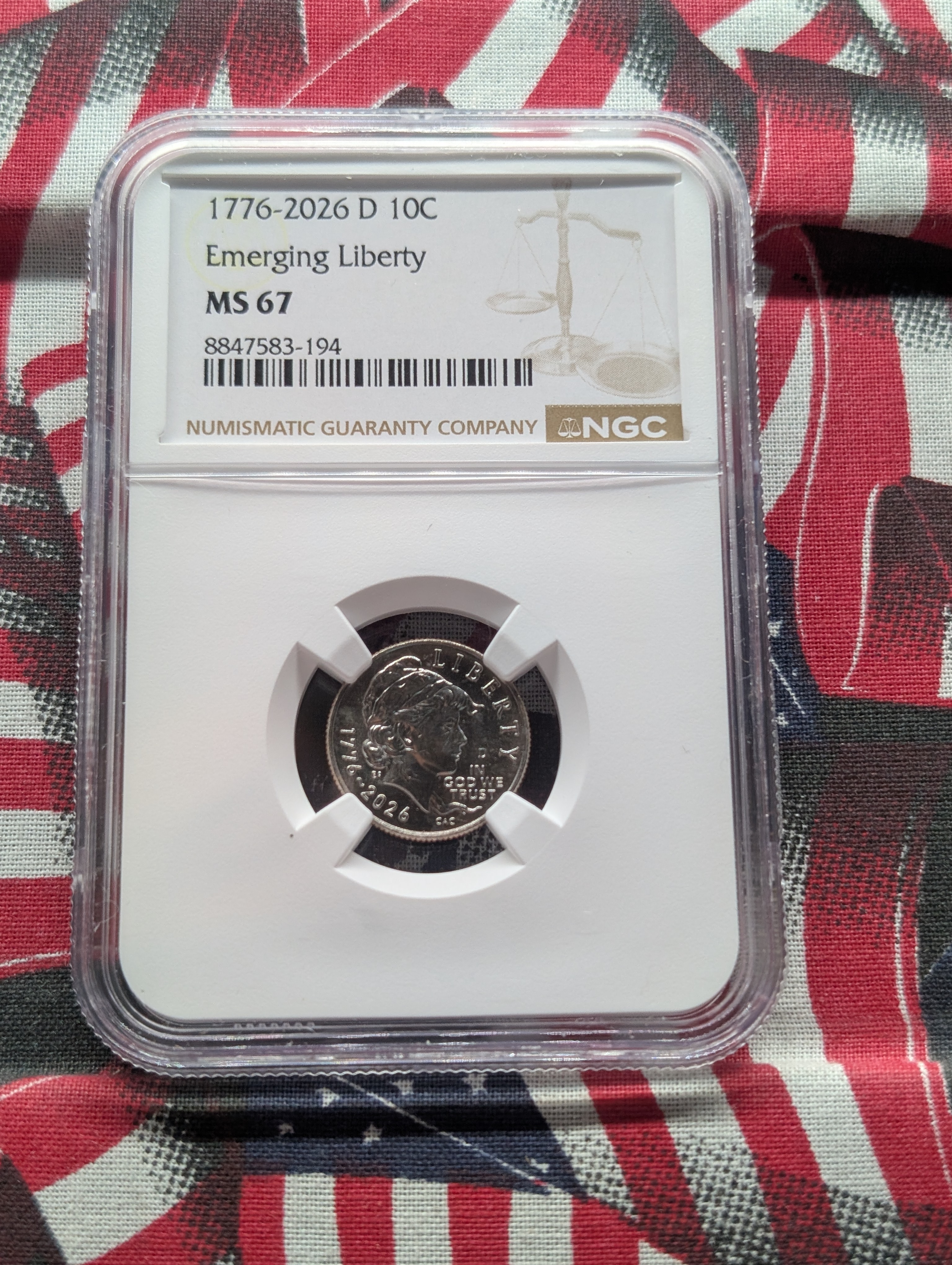 1776-2026-D Emerging Liberty Dime - NGC MS67