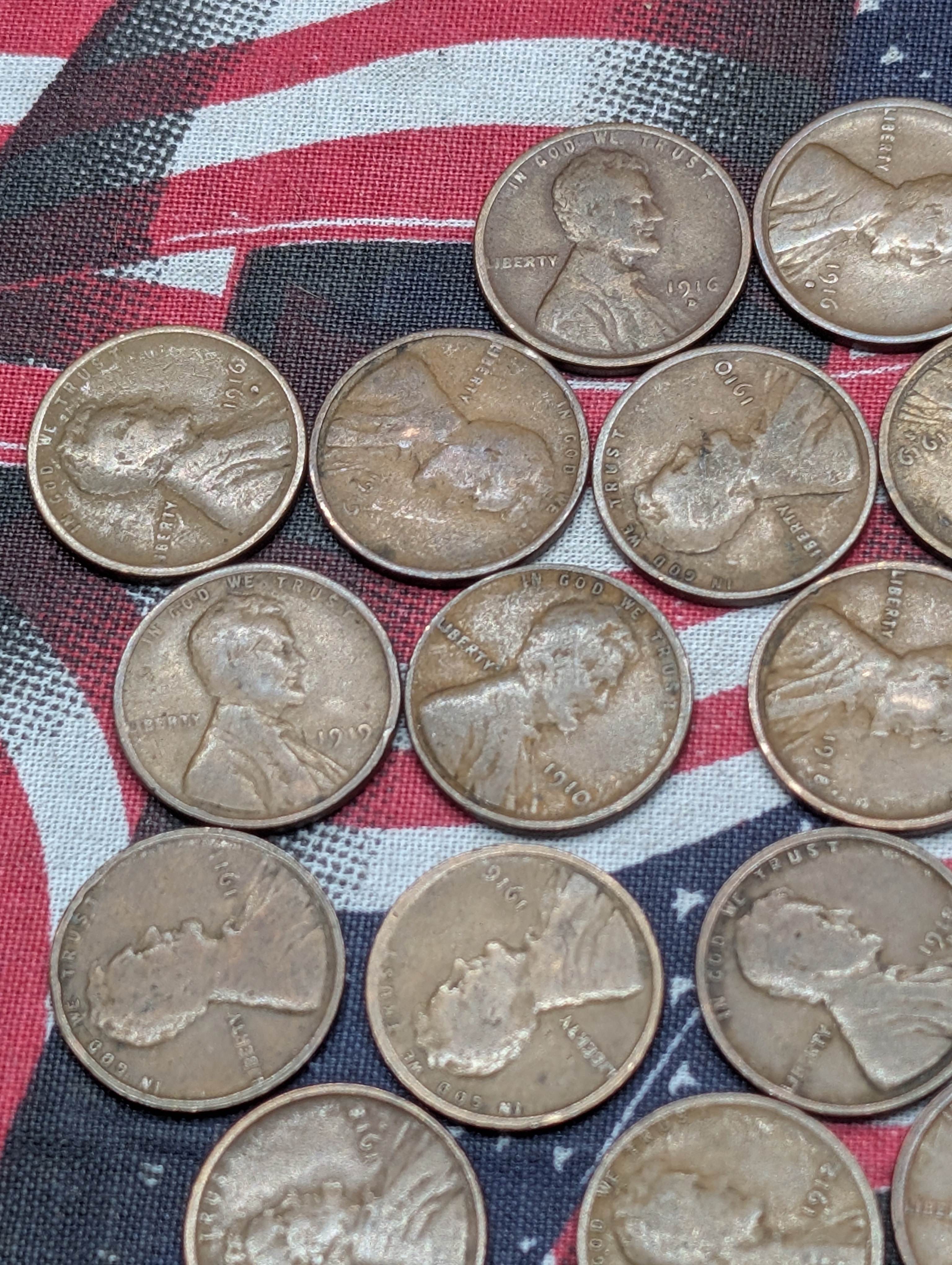 (20) 1910s & Teens Lincoln Wheat Cents