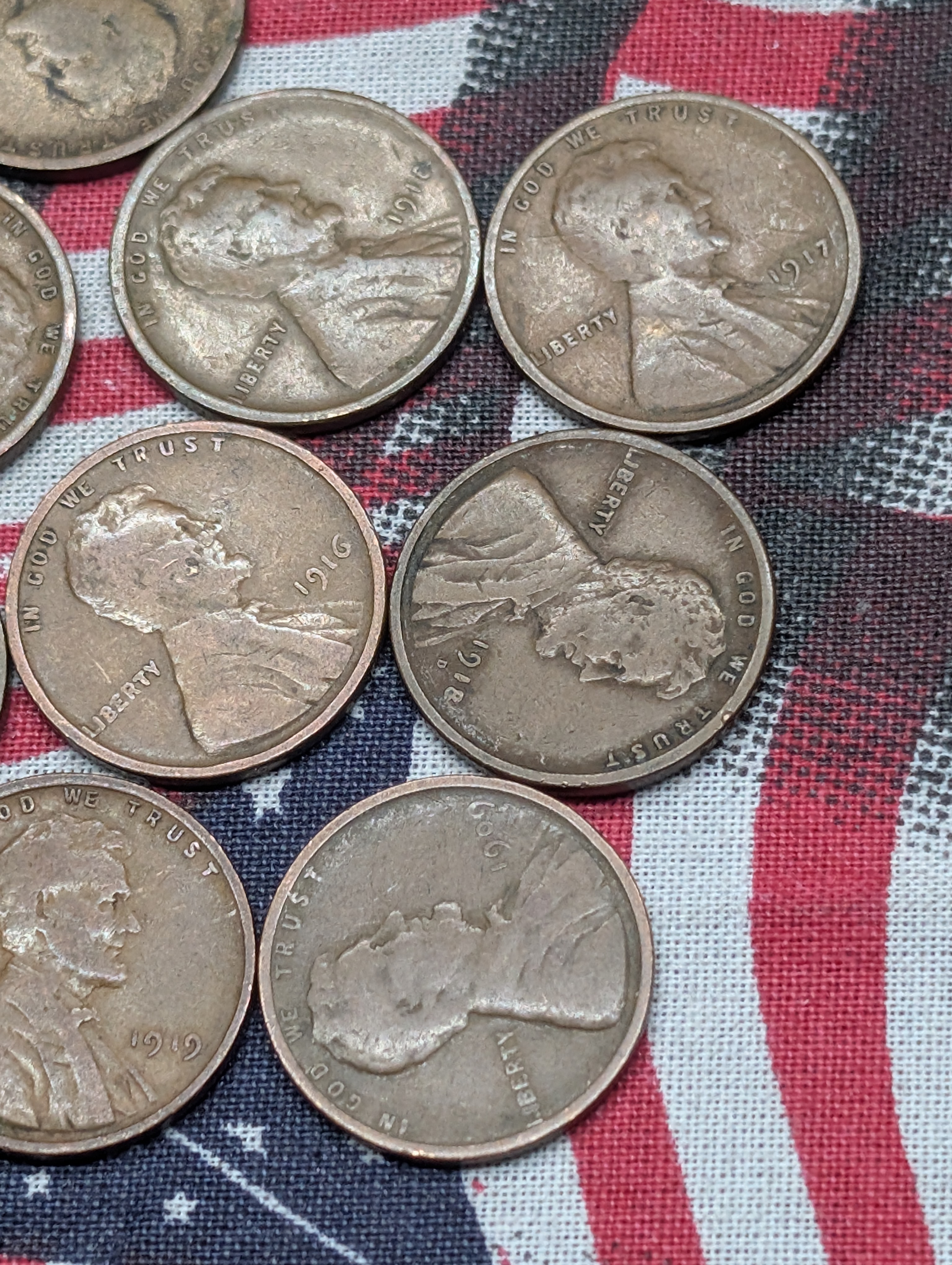 (20) 1910s & Teens Lincoln Wheat Cents