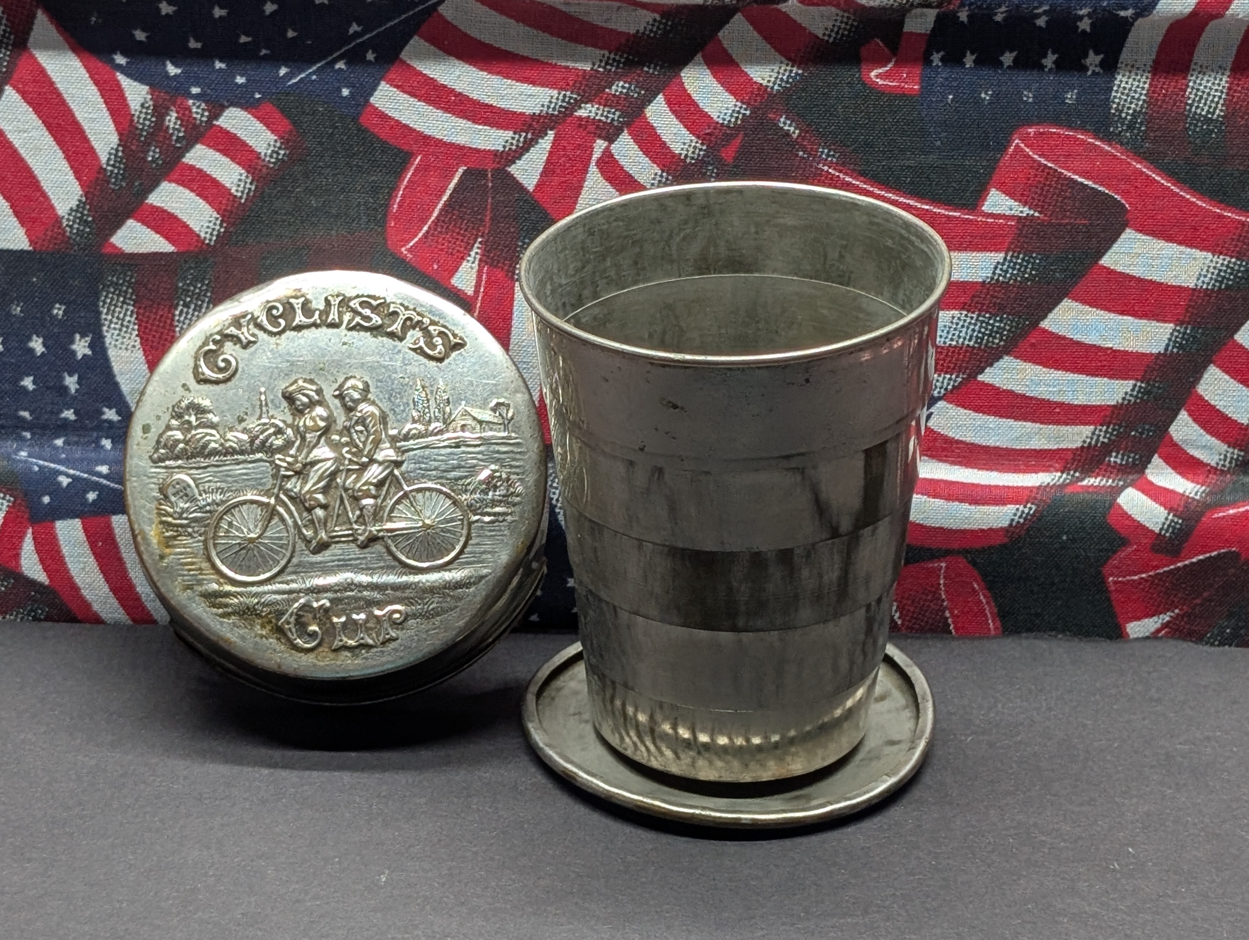 Antique Collapsible Cyclists Cup