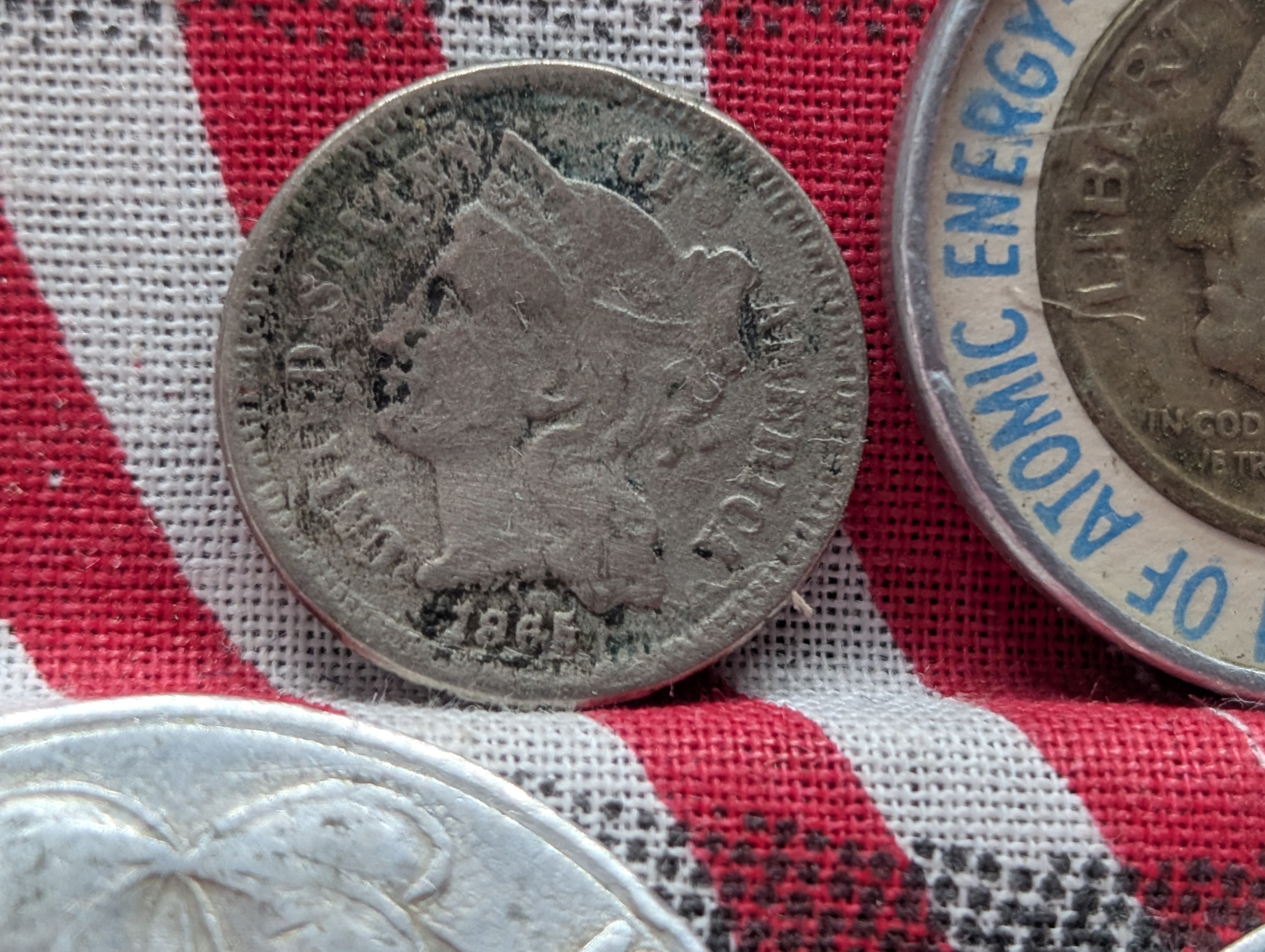 Historic Group of OLD U.S. Coins - Includes SILVER Standing Quarter, Neutron Irradiated 1946 SILVER Dime, 1865 Three Cent Nickel, Lucky Penn