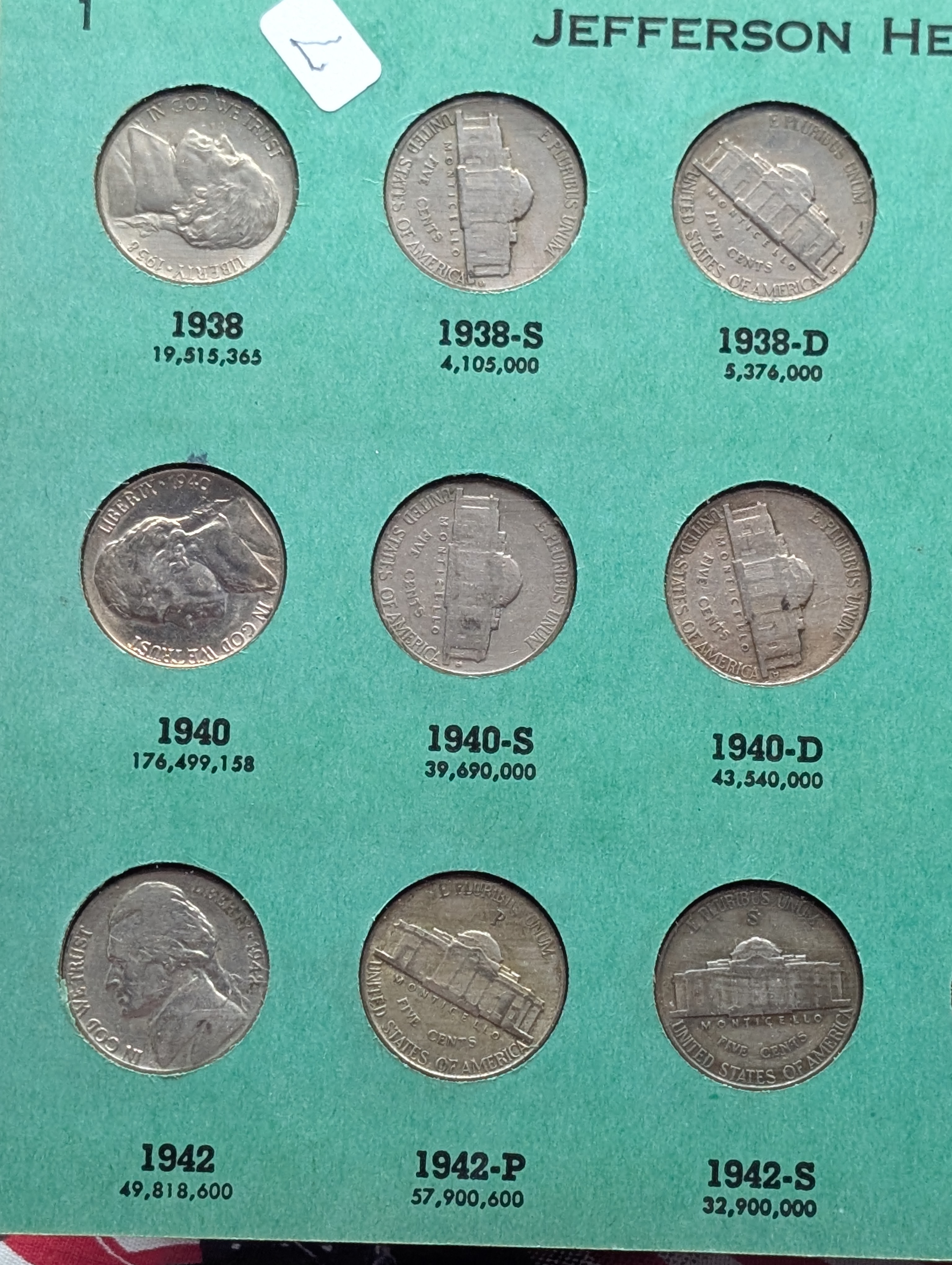 Nearly Complete Jefferson Nickel Set 1938-1965 - Includes (11) SILVER War Nickels & Key Dates! Missing 1962