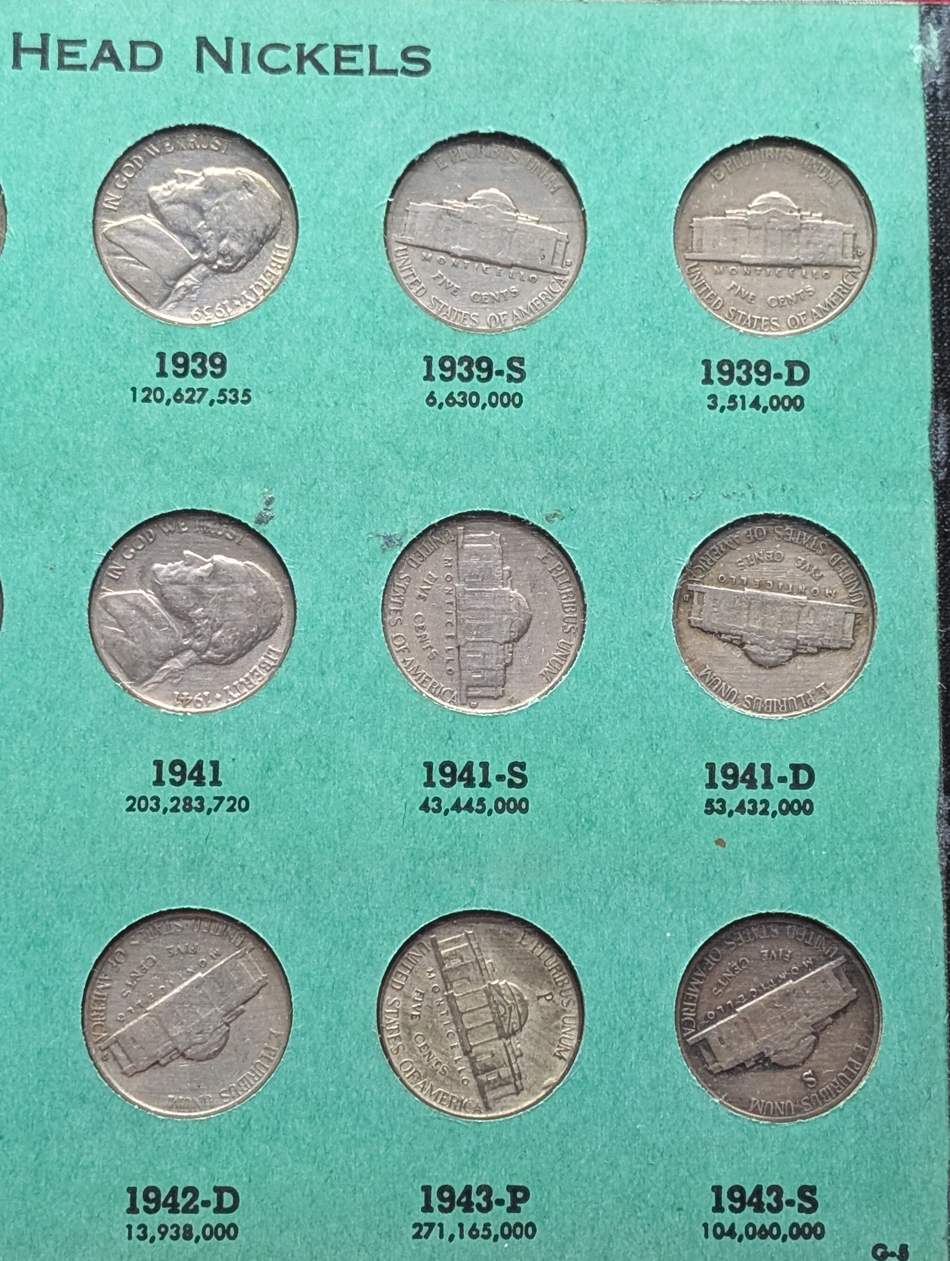 Nearly Complete Jefferson Nickel Set 1938-1965 - Includes (11) SILVER War Nickels & Key Dates! Missing 1962