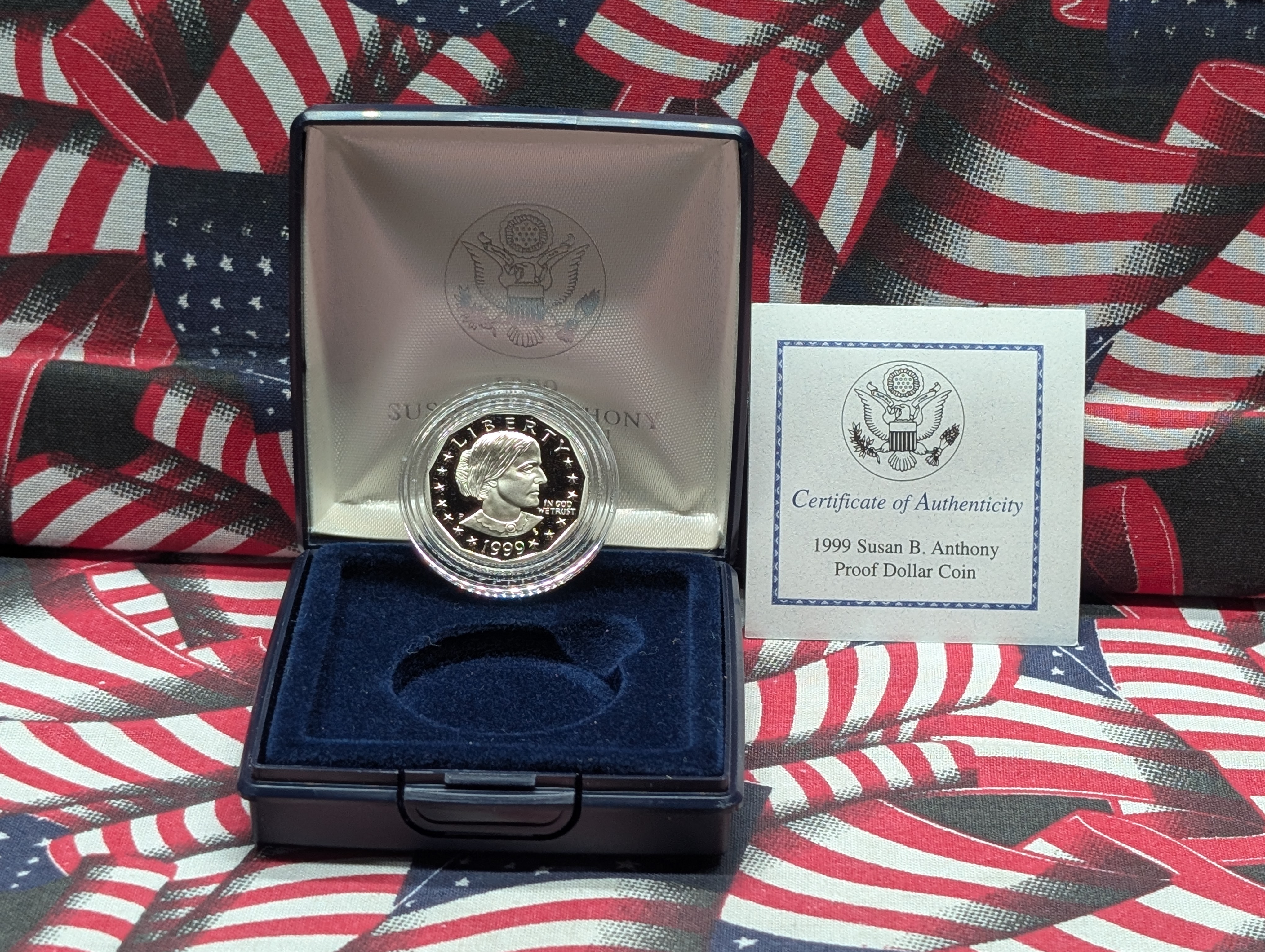 1999 PROOF Susan B. Anthony Dollar - Includes COA & Case