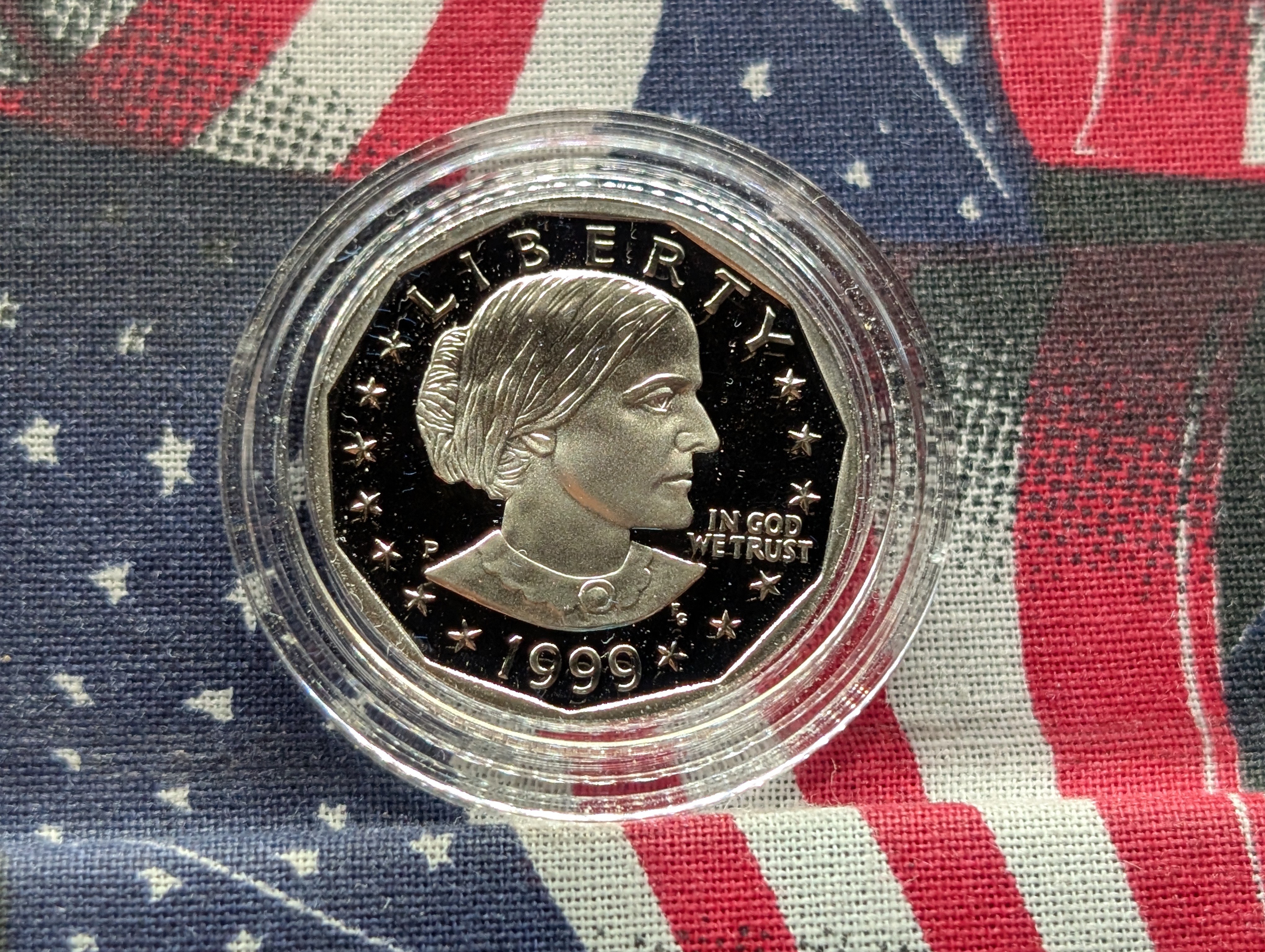 1999 PROOF Susan B. Anthony Dollar - Includes COA & Case