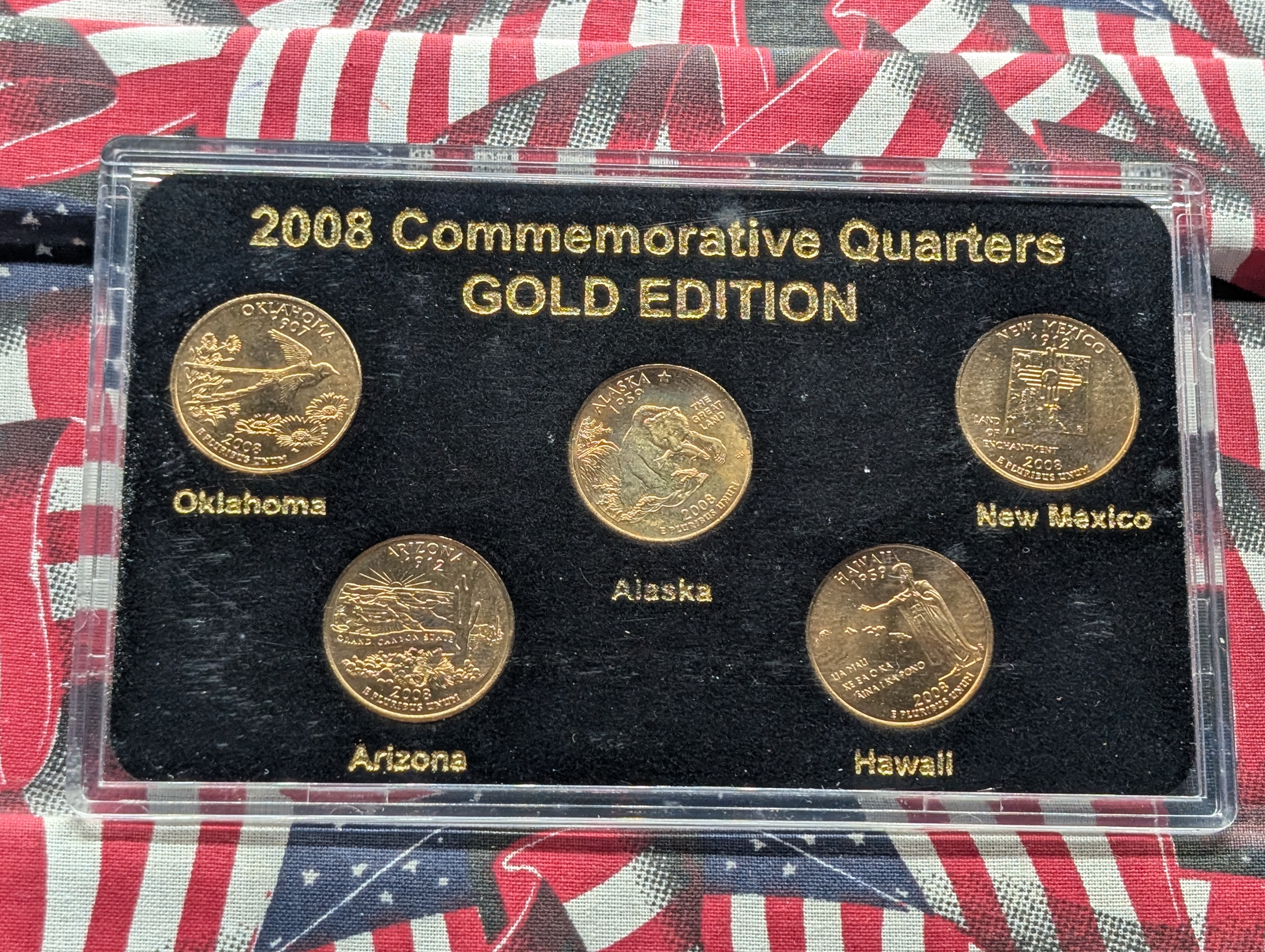 2008 GOLD Edition Commemorative 5-Coin State Quarter Set