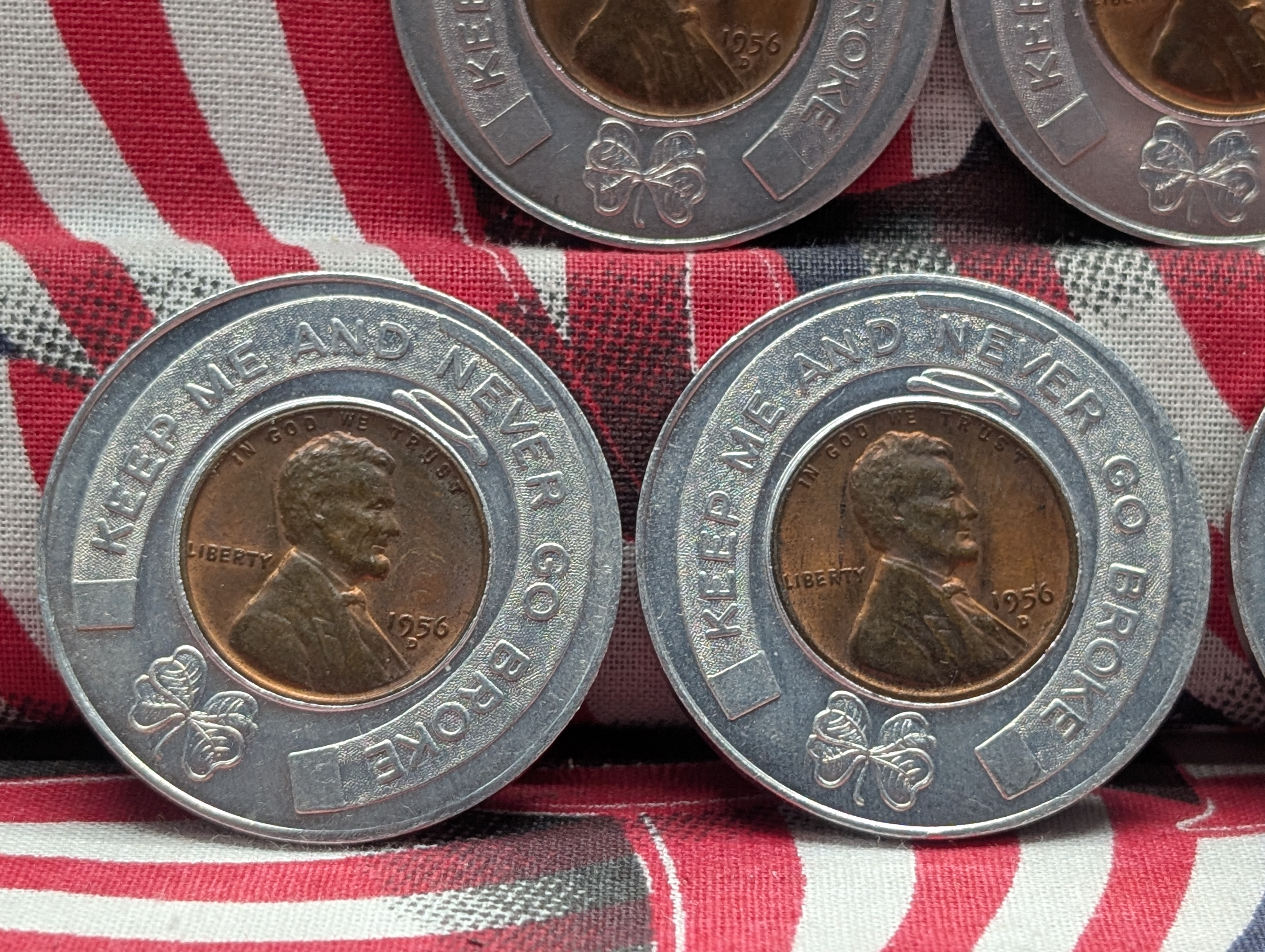 (5) 1956-D Wheat Cent Tokens
