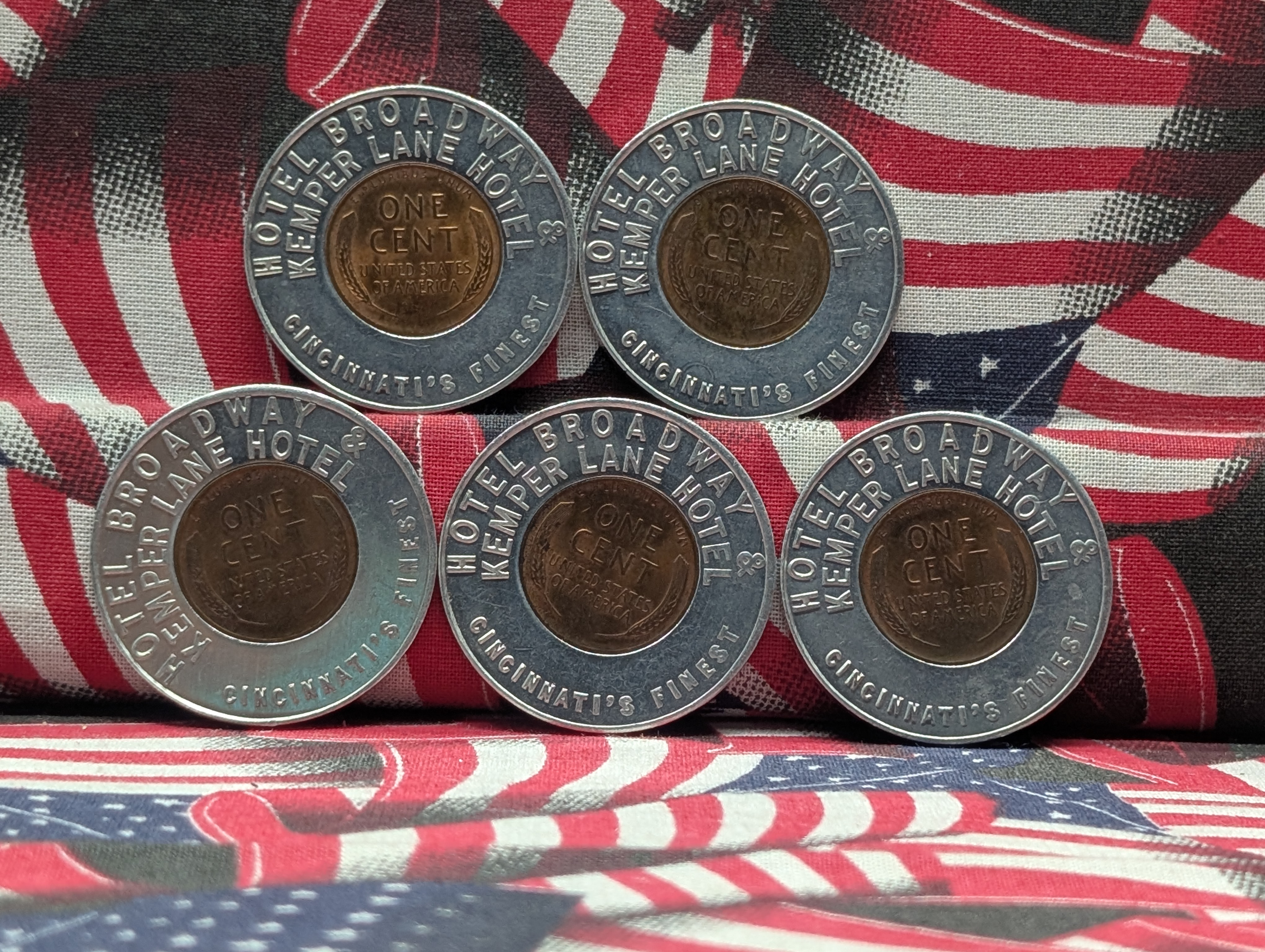 (5) 1956-D Wheat Cent Tokens
