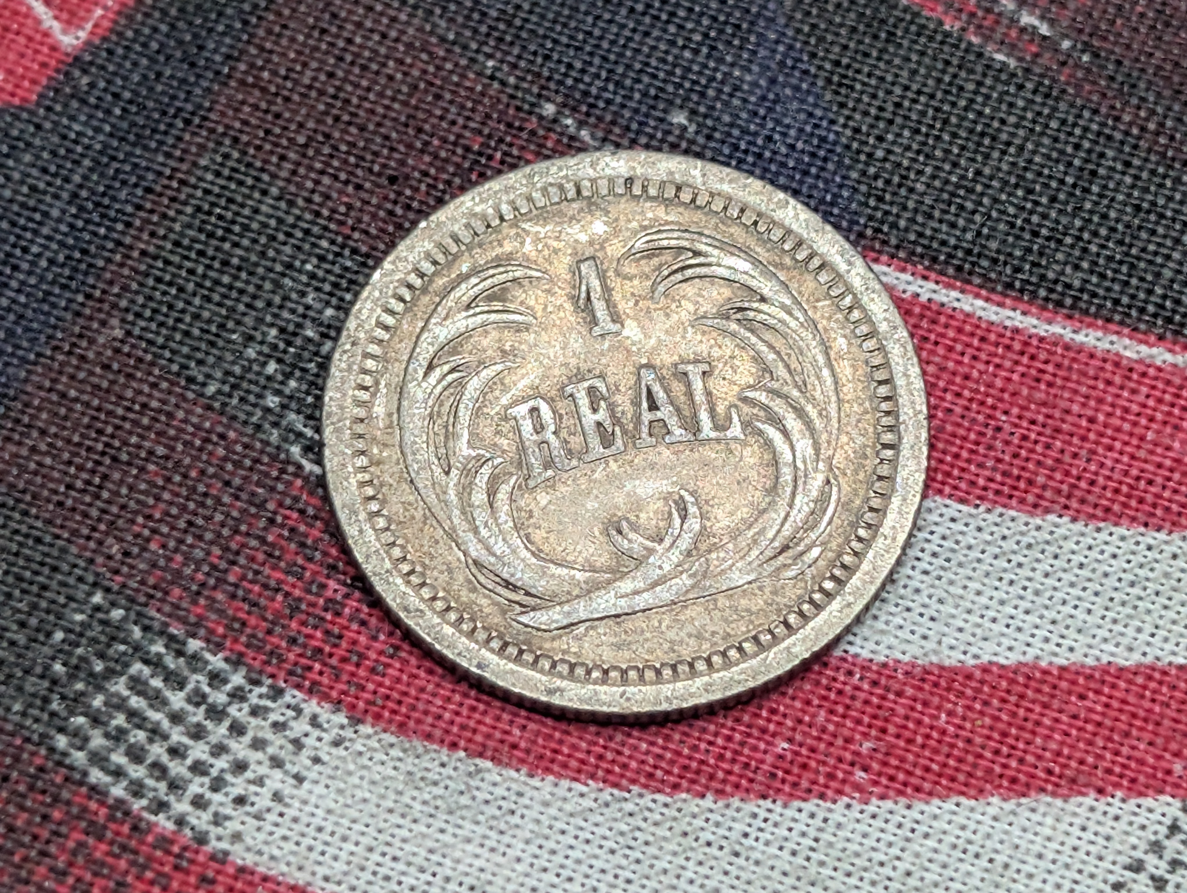 1872 Guatemala 1-Real 90% SILVER Coin