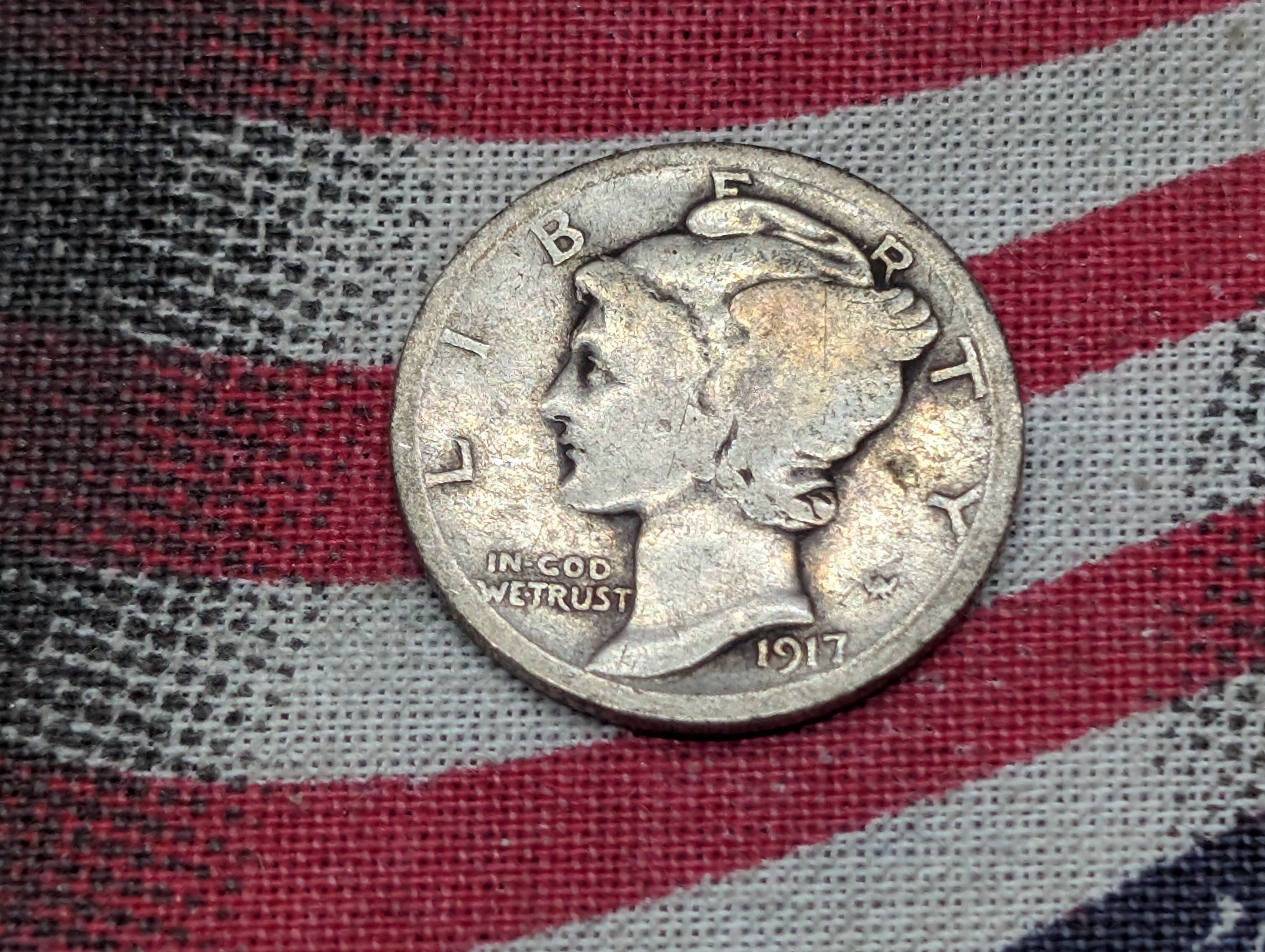 1917-D Mercury 90% Silver Dime