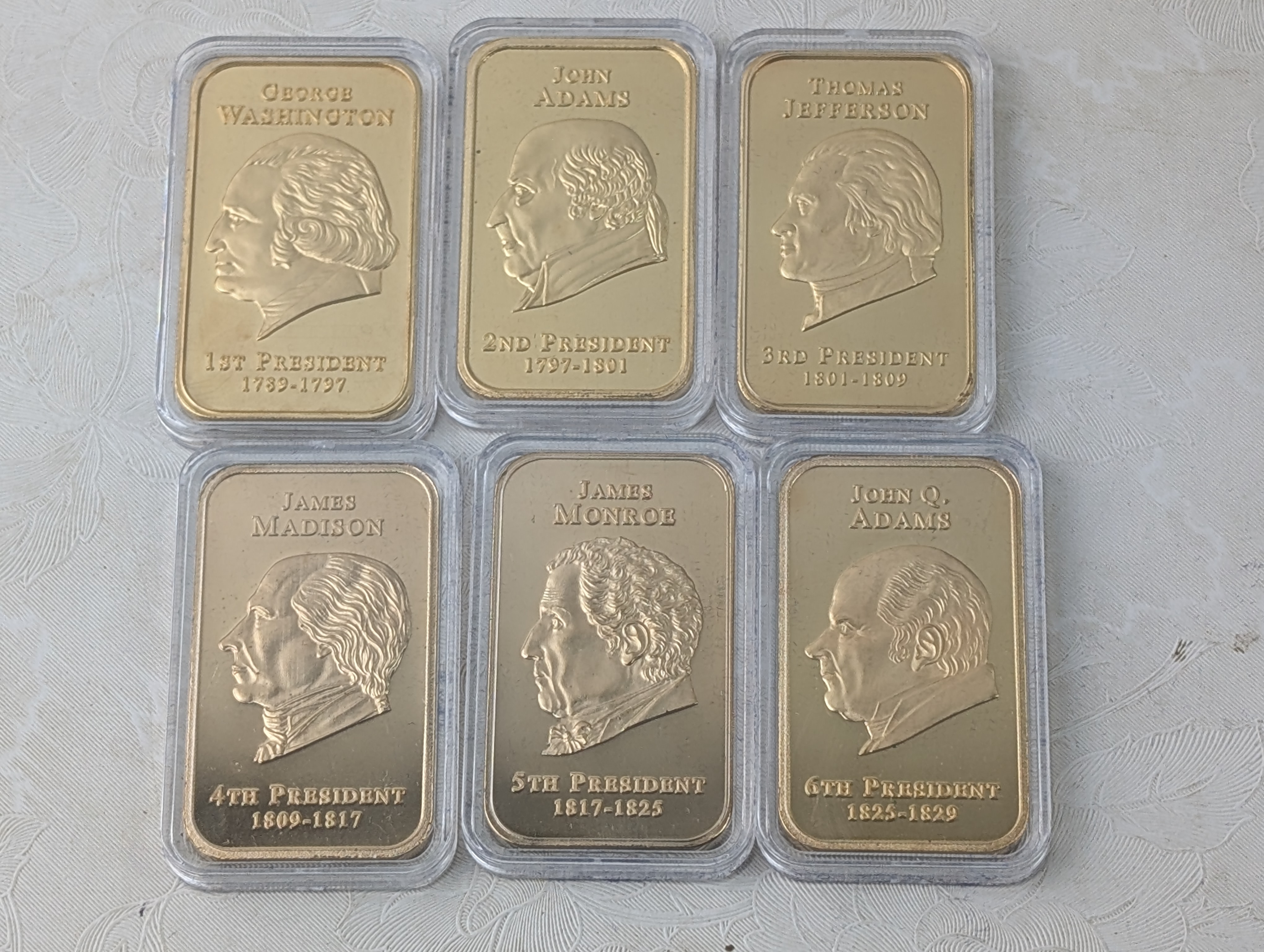 (42) Presidential "Ingots" W/ Display Box - Look Bronze