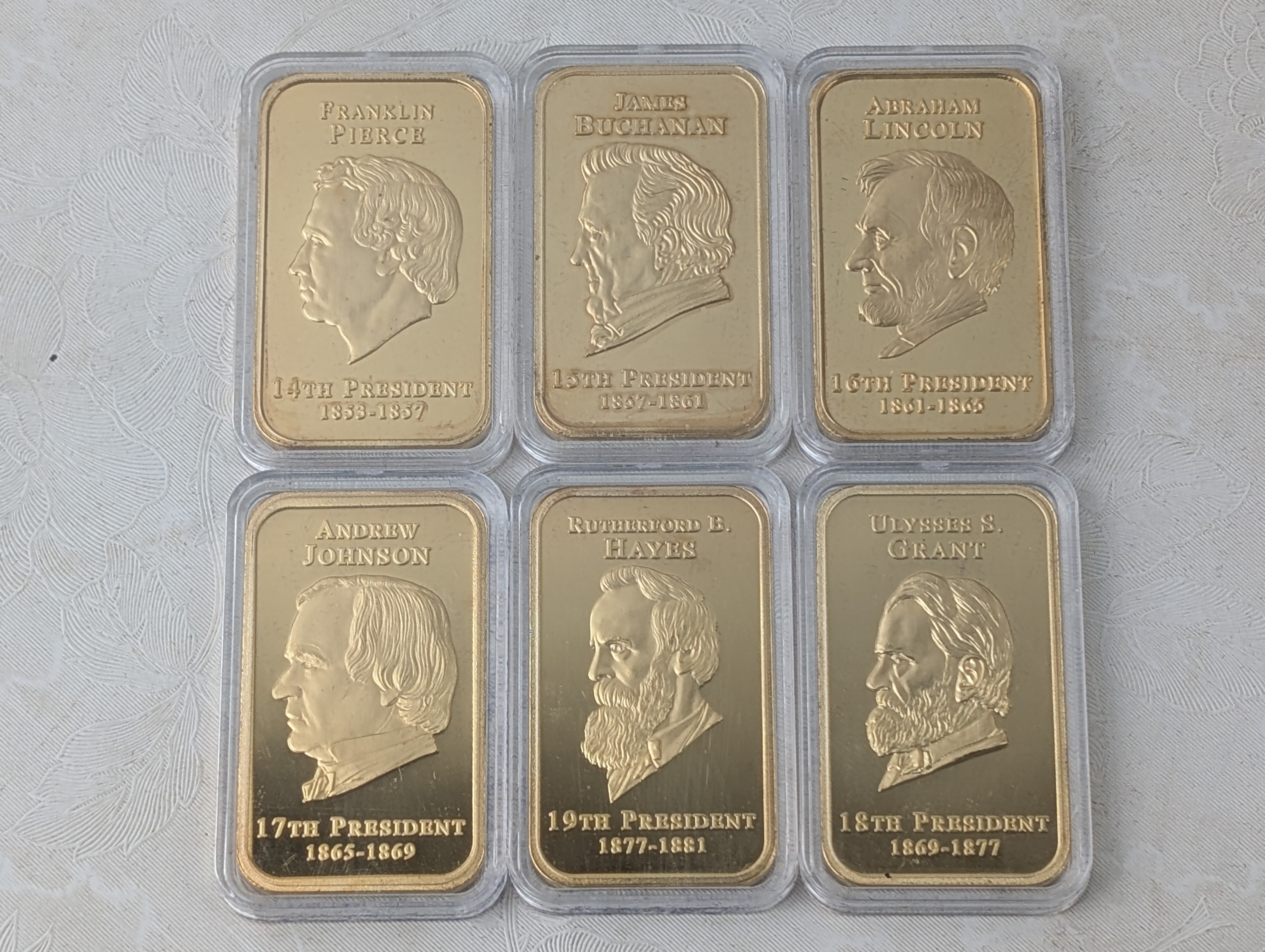 (42) Presidential "Ingots" W/ Display Box - Look Bronze
