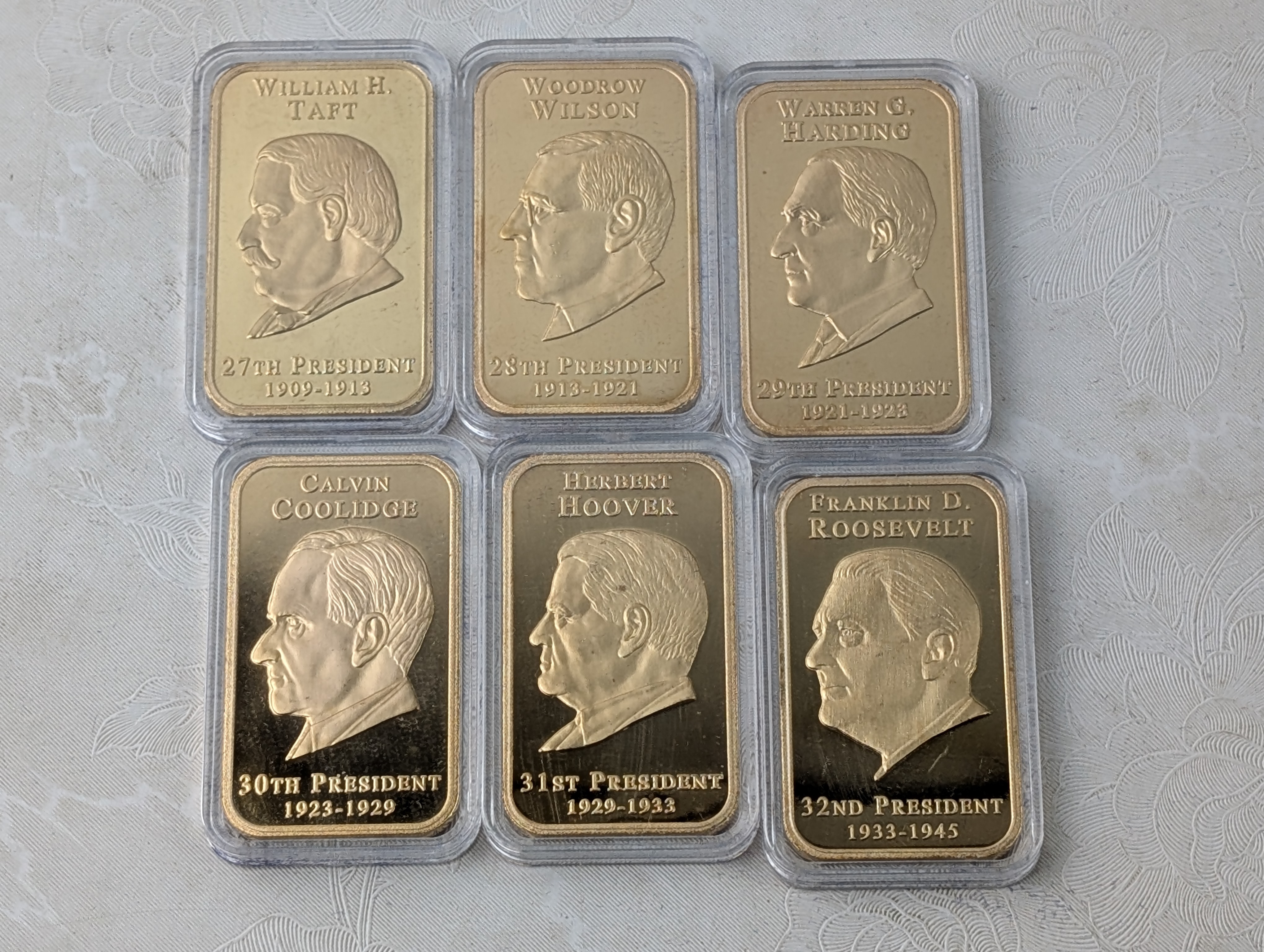 (42) Presidential "Ingots" W/ Display Box - Look Bronze