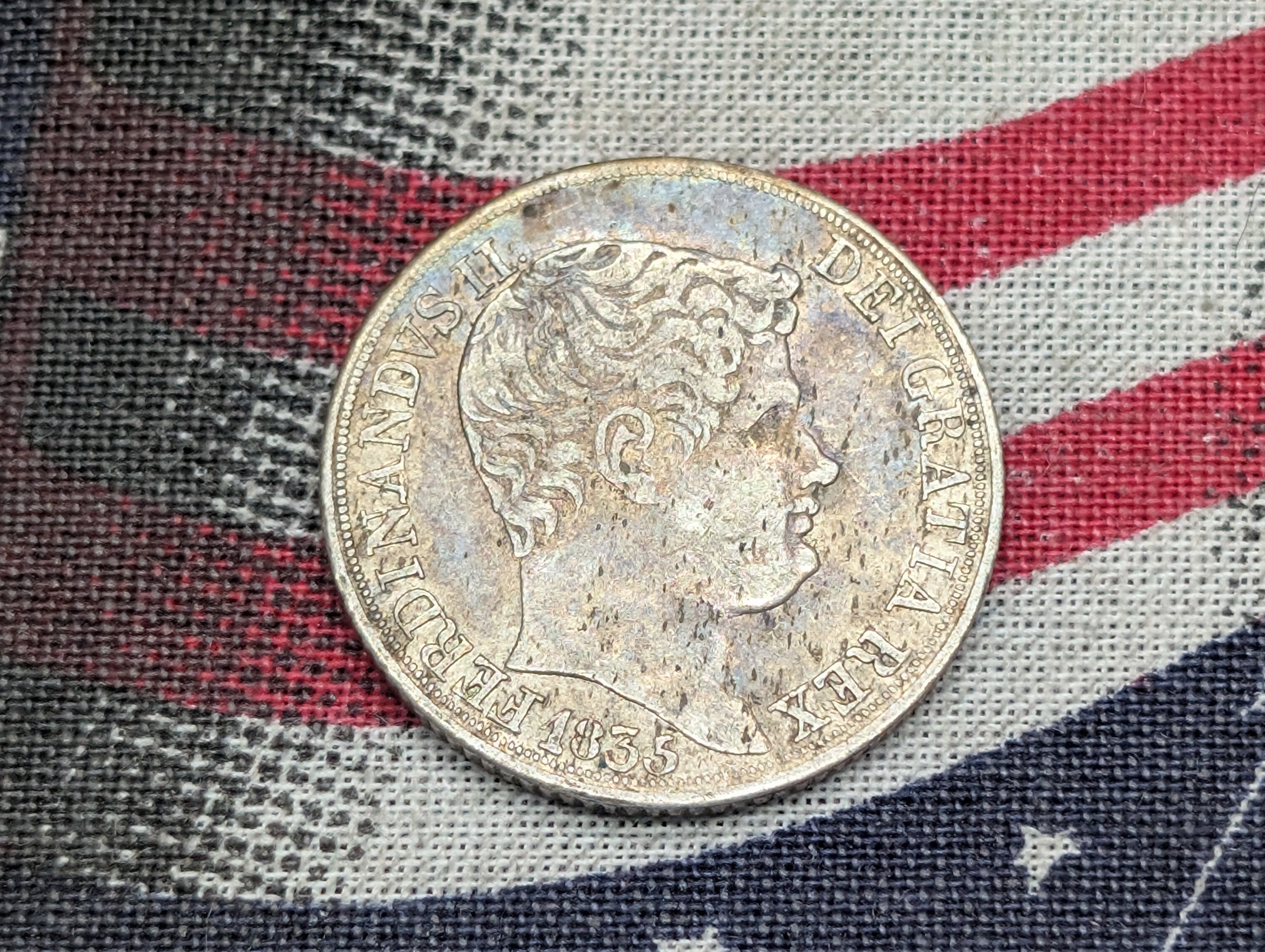1835 Italian States - Naples - 20 Grana SILVER Coin