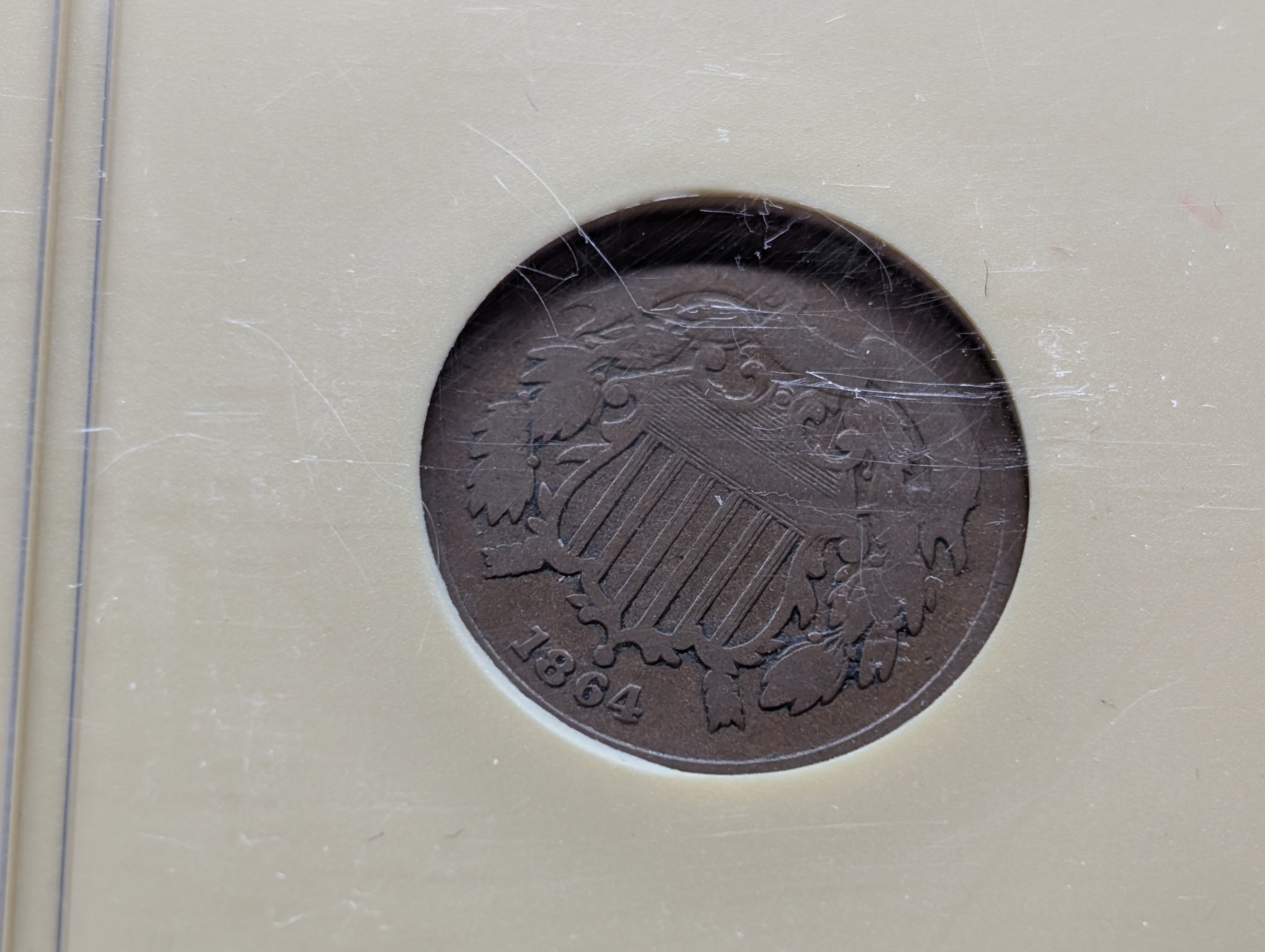 1864 Two-Cent Copper Coin