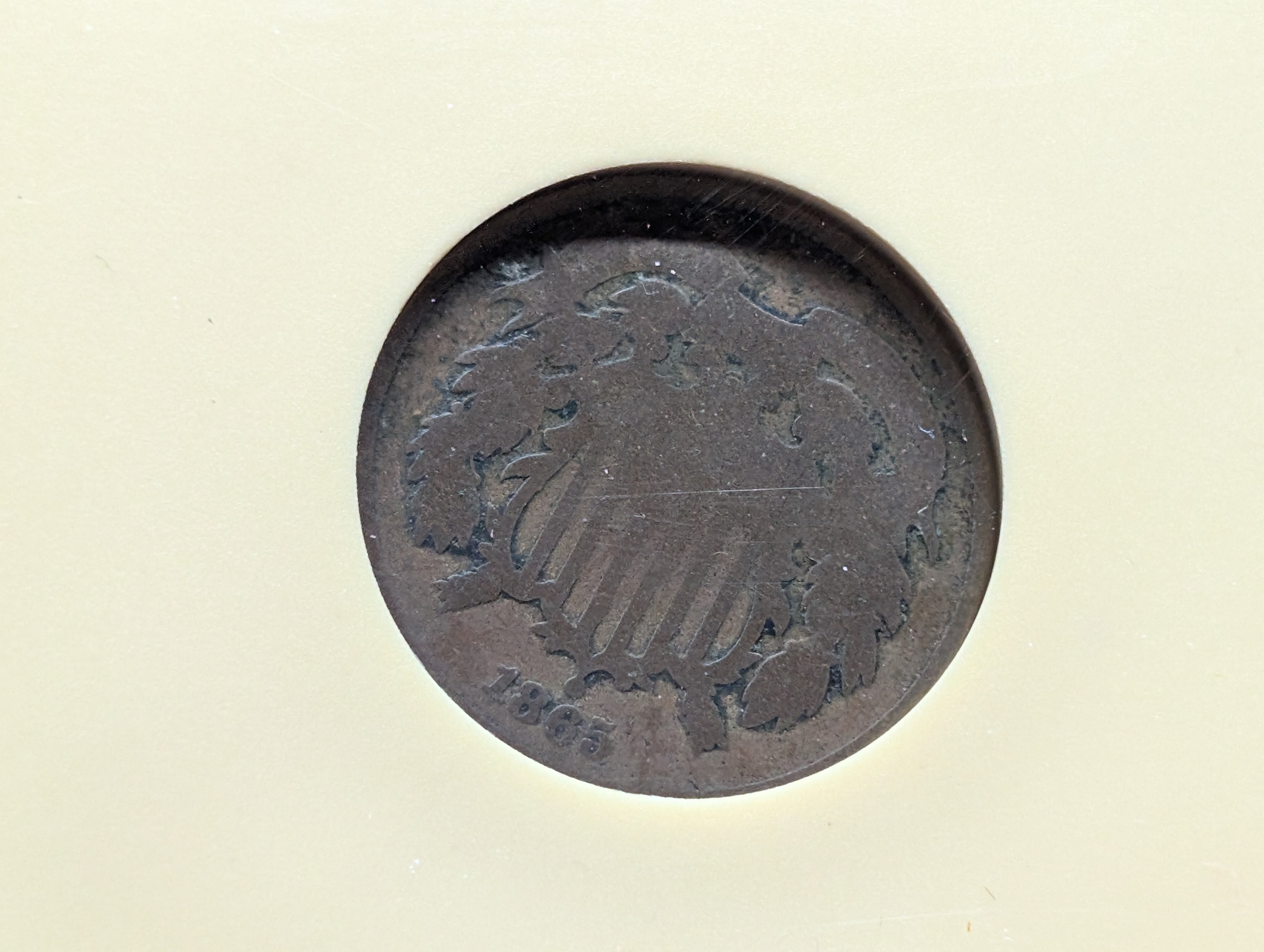 1865 Two-Cent Copper Coin