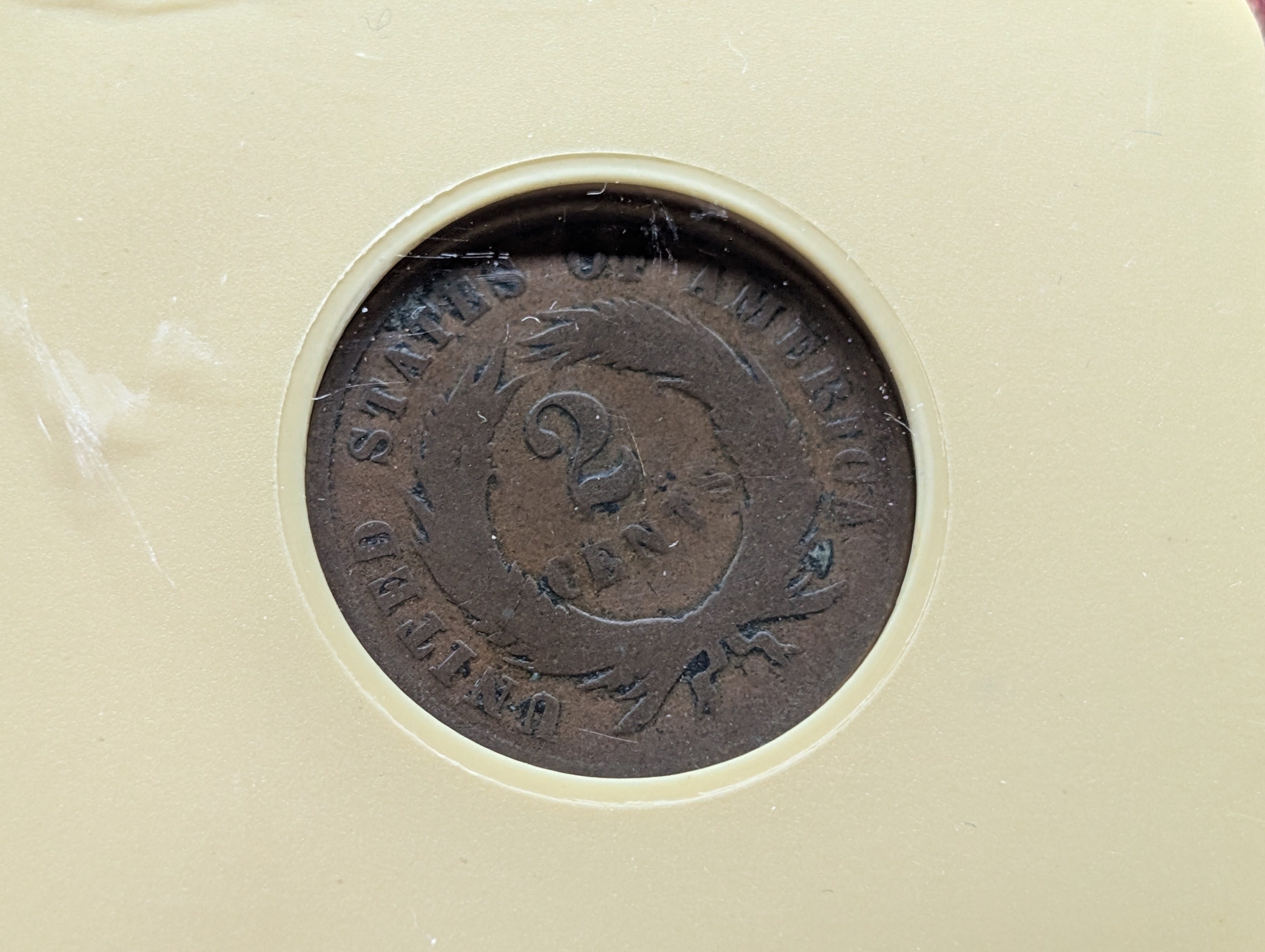 1865 Two-Cent Copper Coin