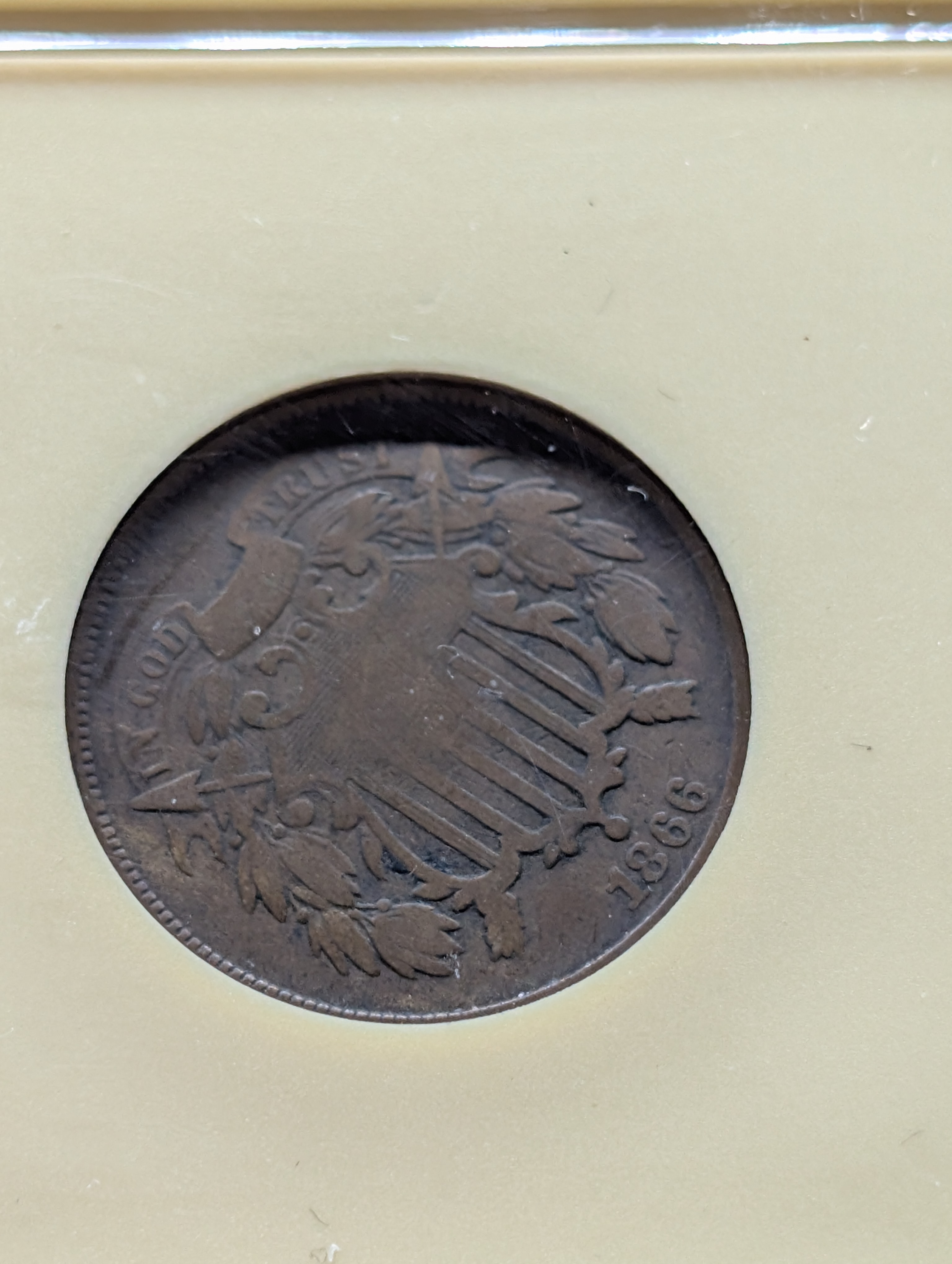 1866 Two-Cent Copper Coin