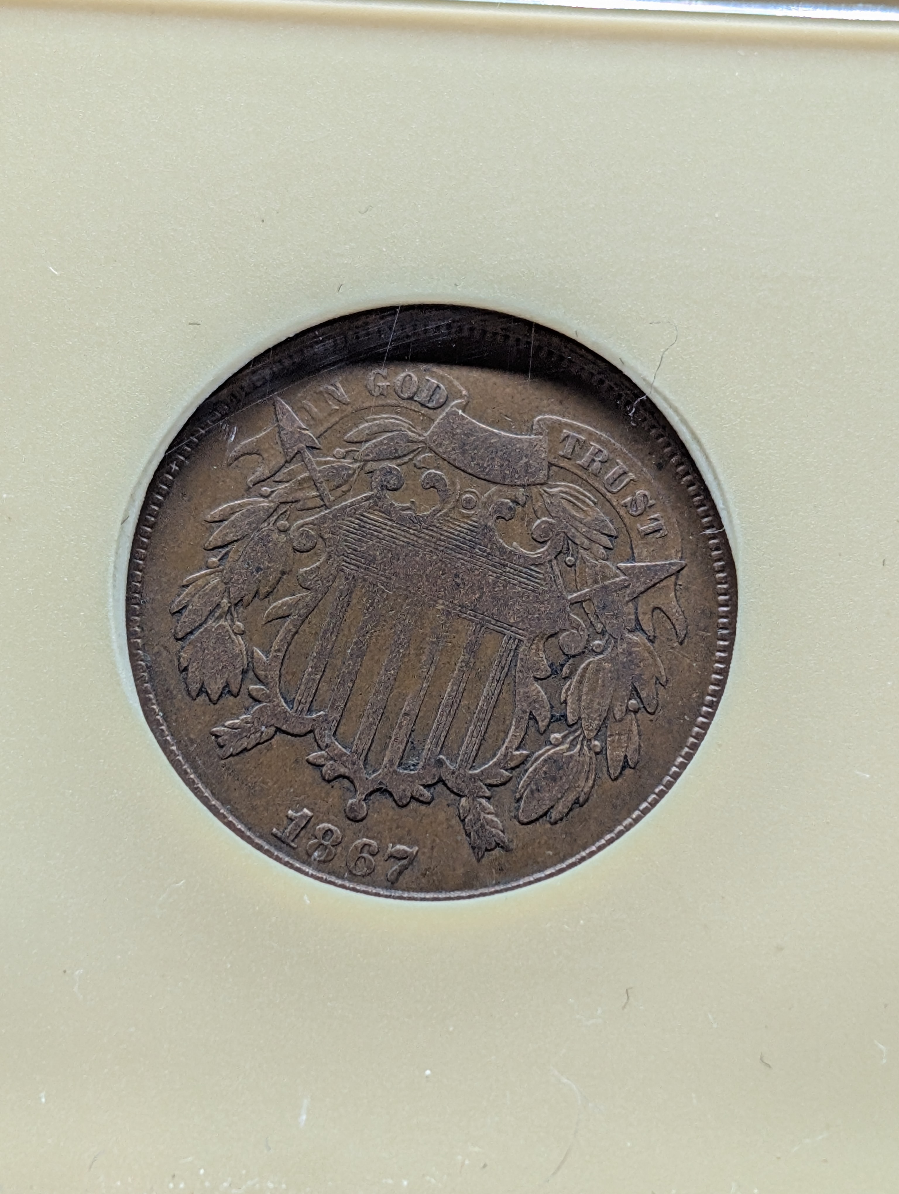 1867 Two-Cent Copper Coin