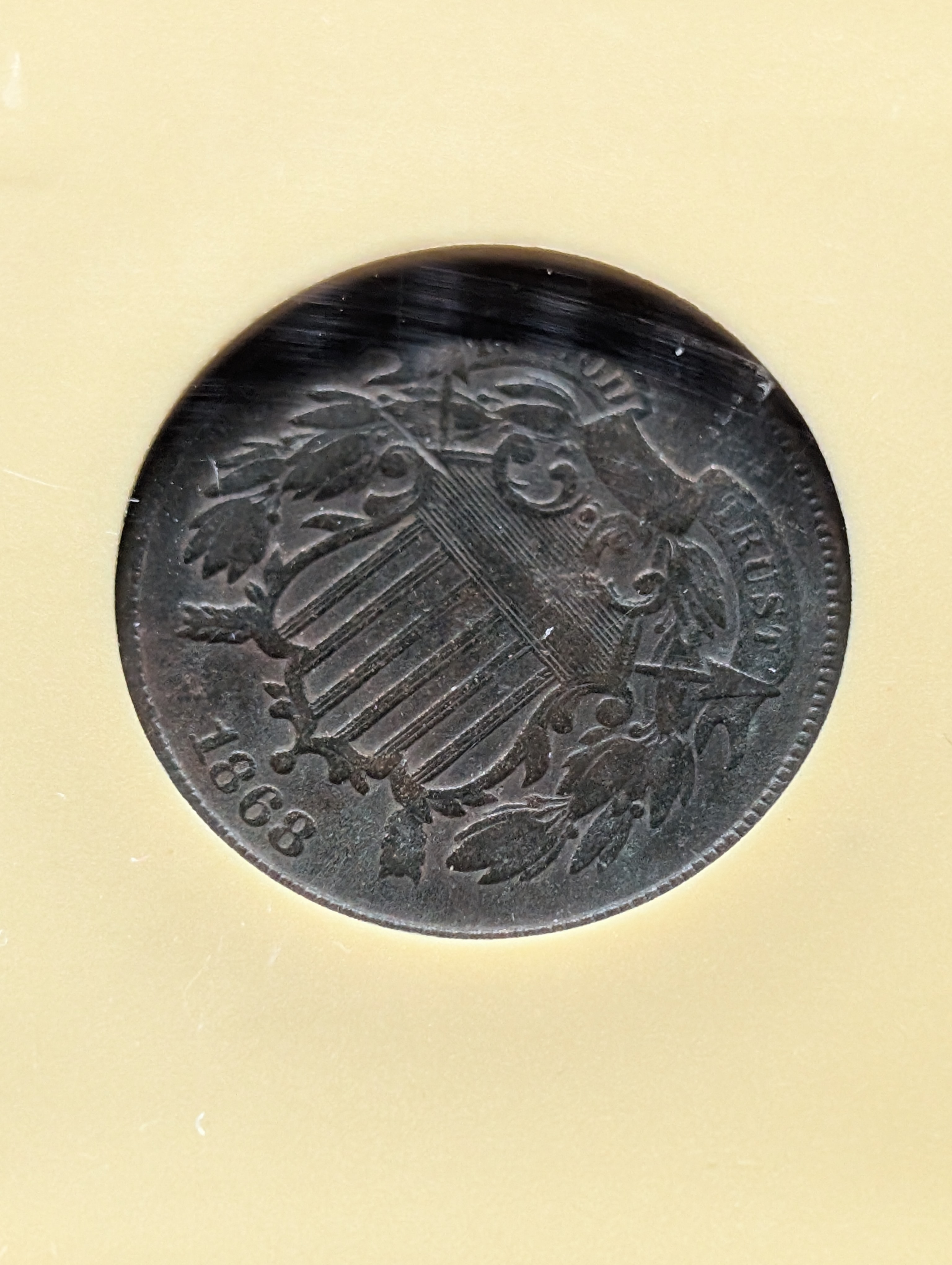 1868 Two-Cent Copper Coin