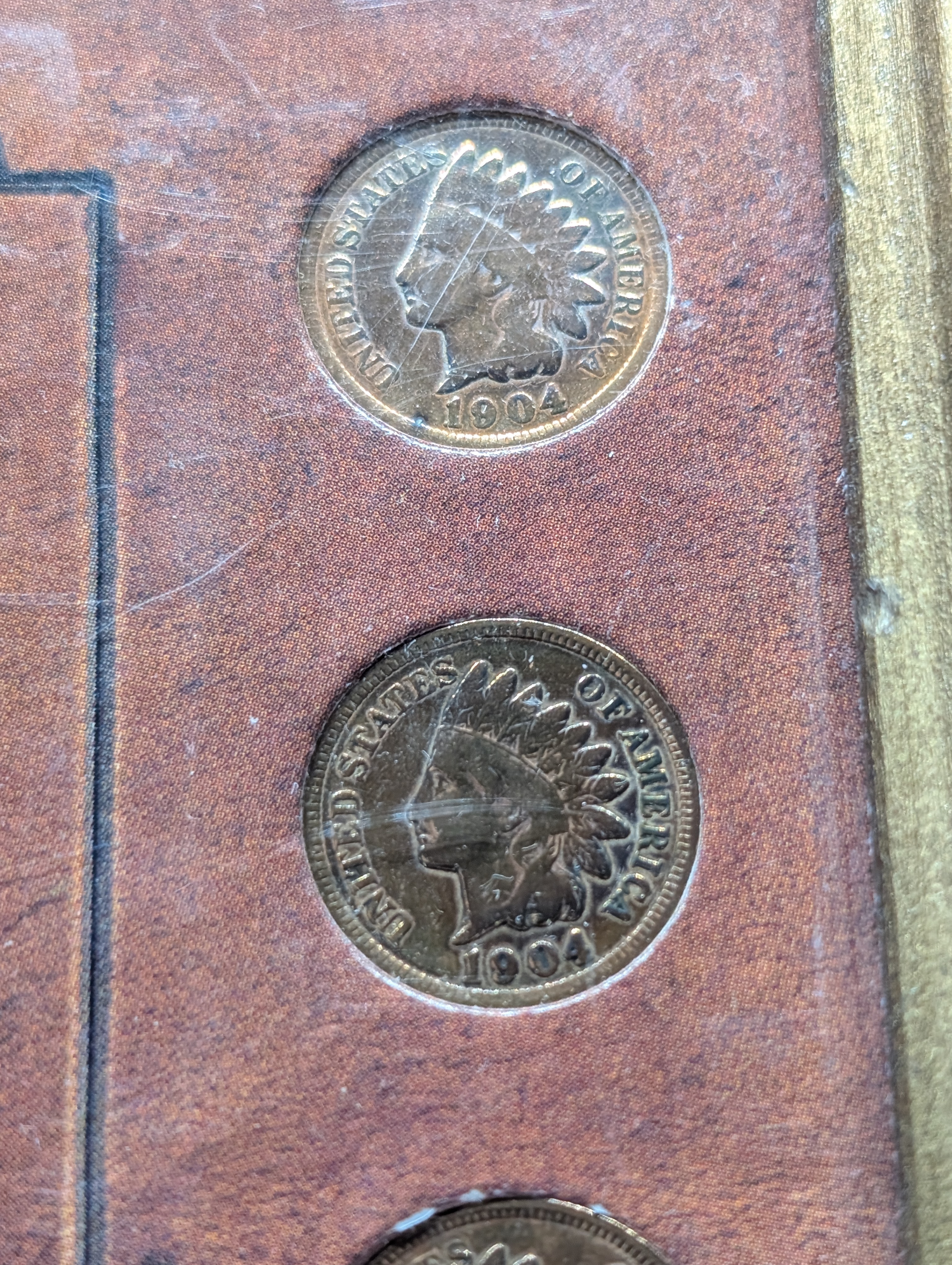The American Indian 10 Indian Head Cent Coin Set in Frame - Includes All Indian Head Cents From 1892-1904