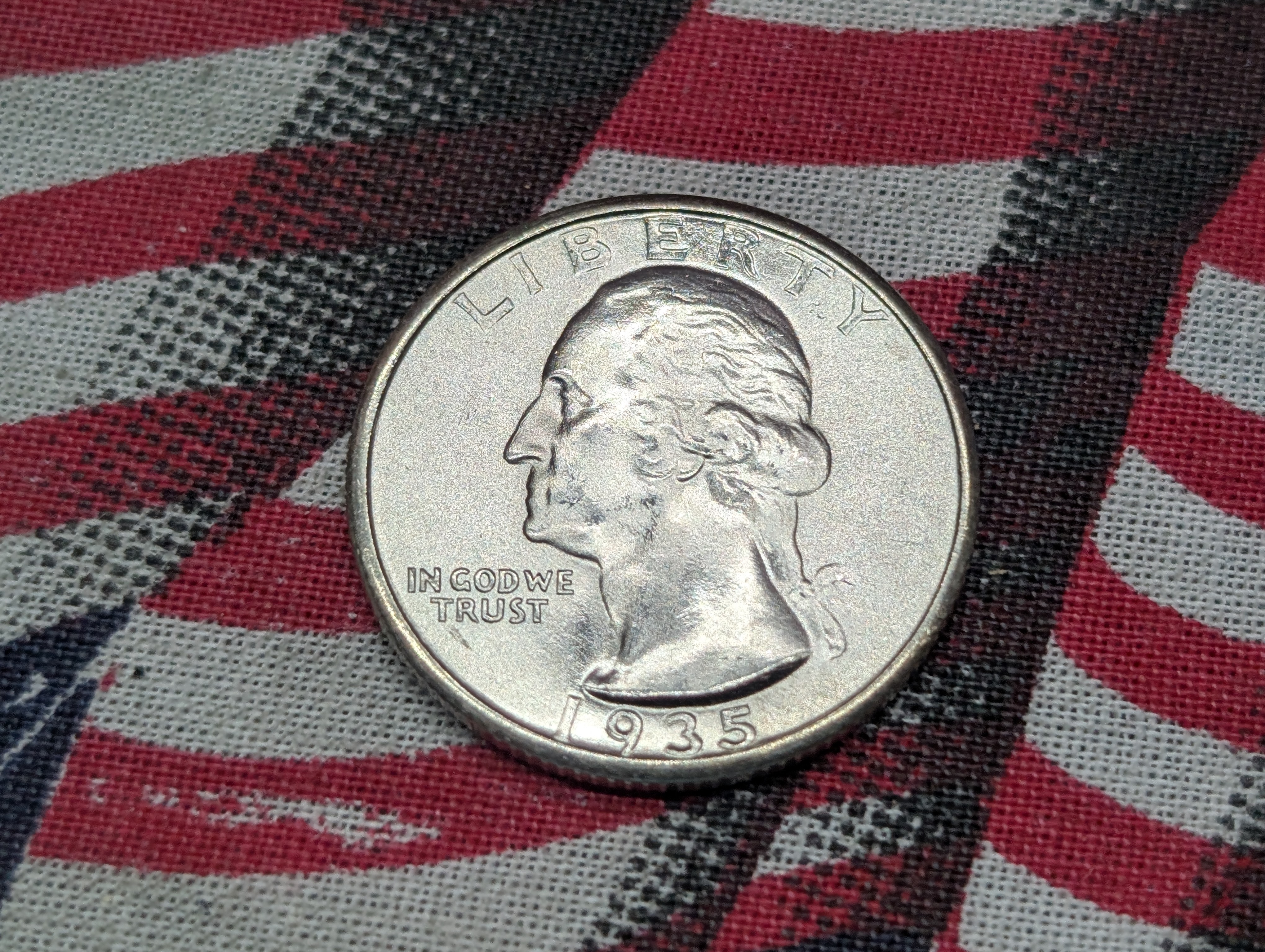 1935-S Washington 90% Silver Quarter - Appears UNC.