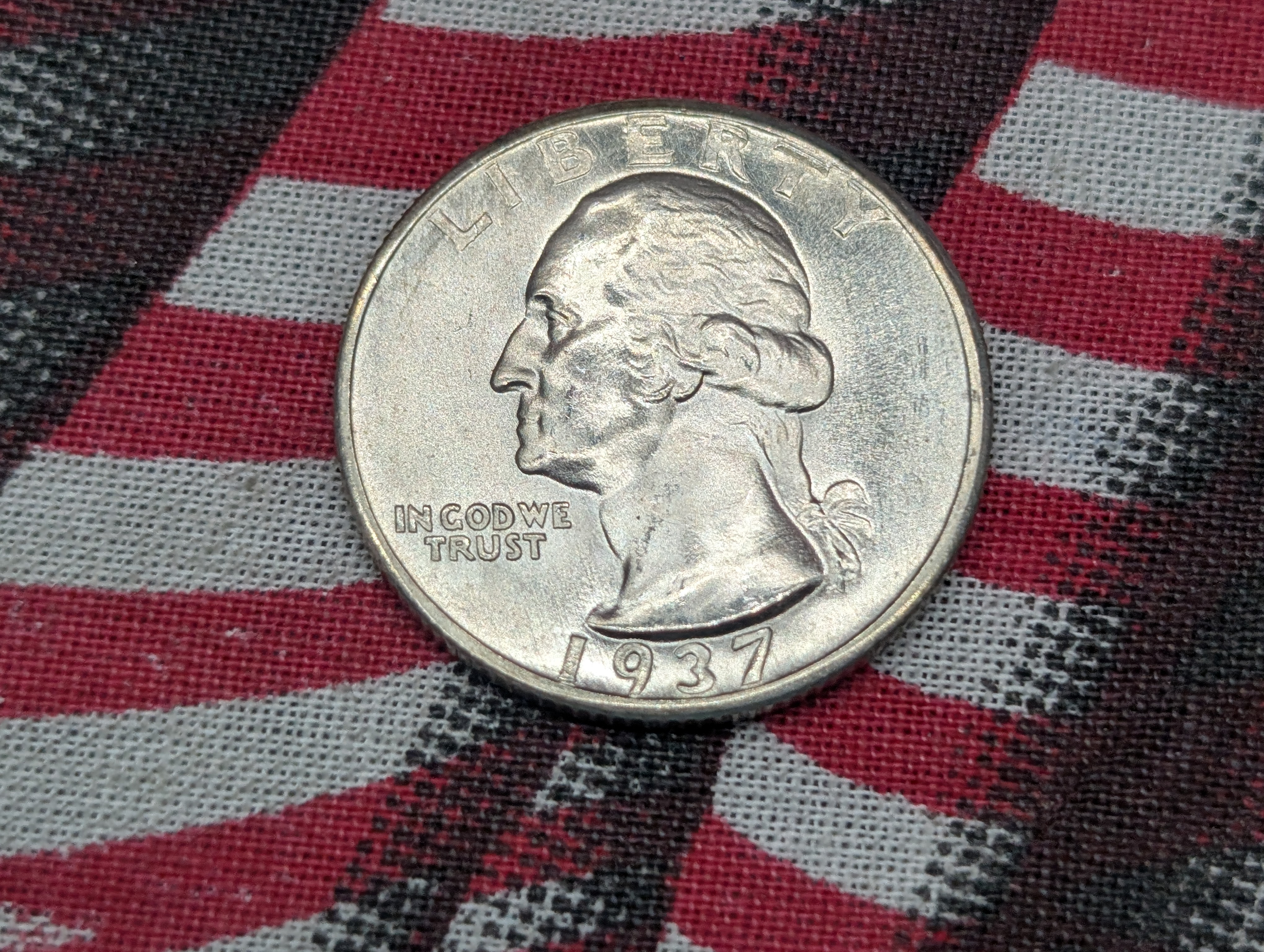 1937-D Washington 90% Silver Quarter - Appears UNC.