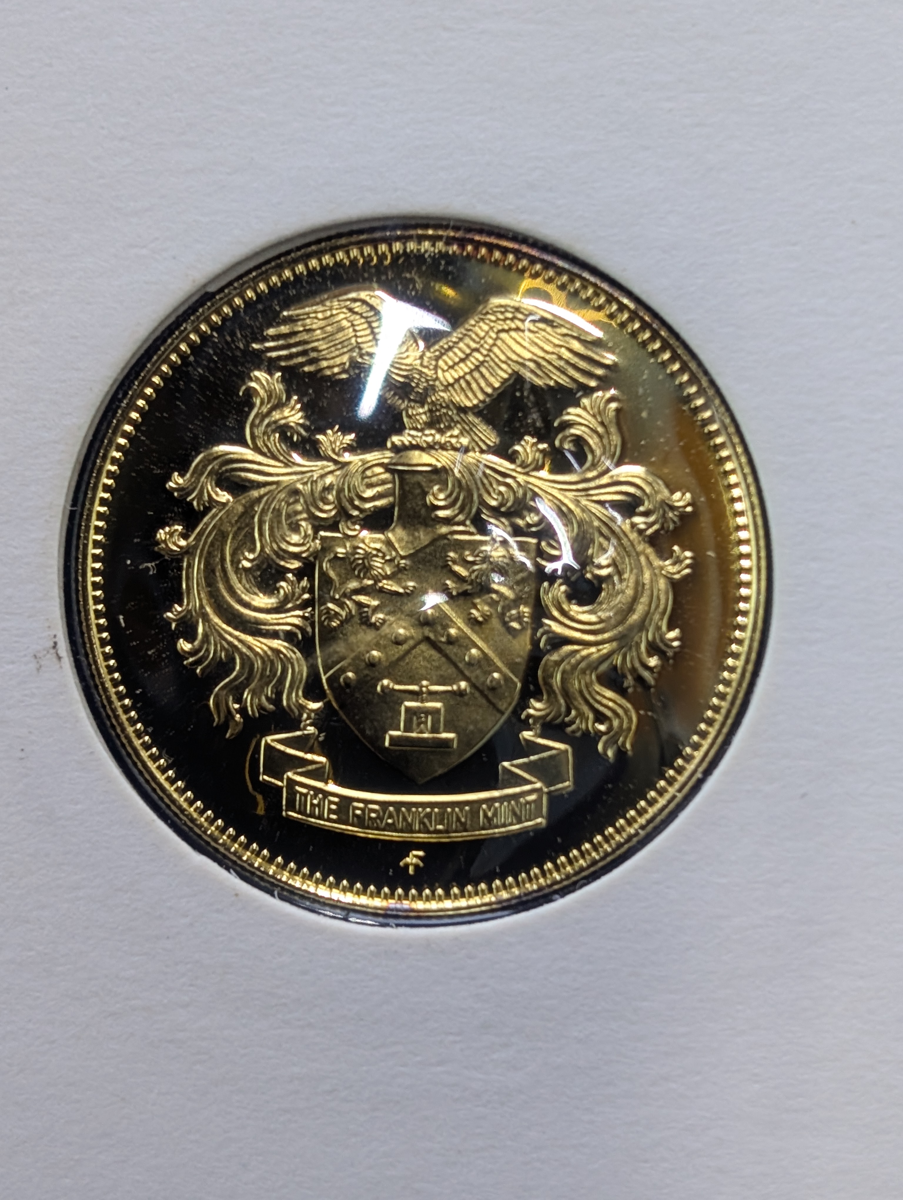 1979 Dated Franklin Mint Sterling Silver & Gold Plated Charter Member Medal