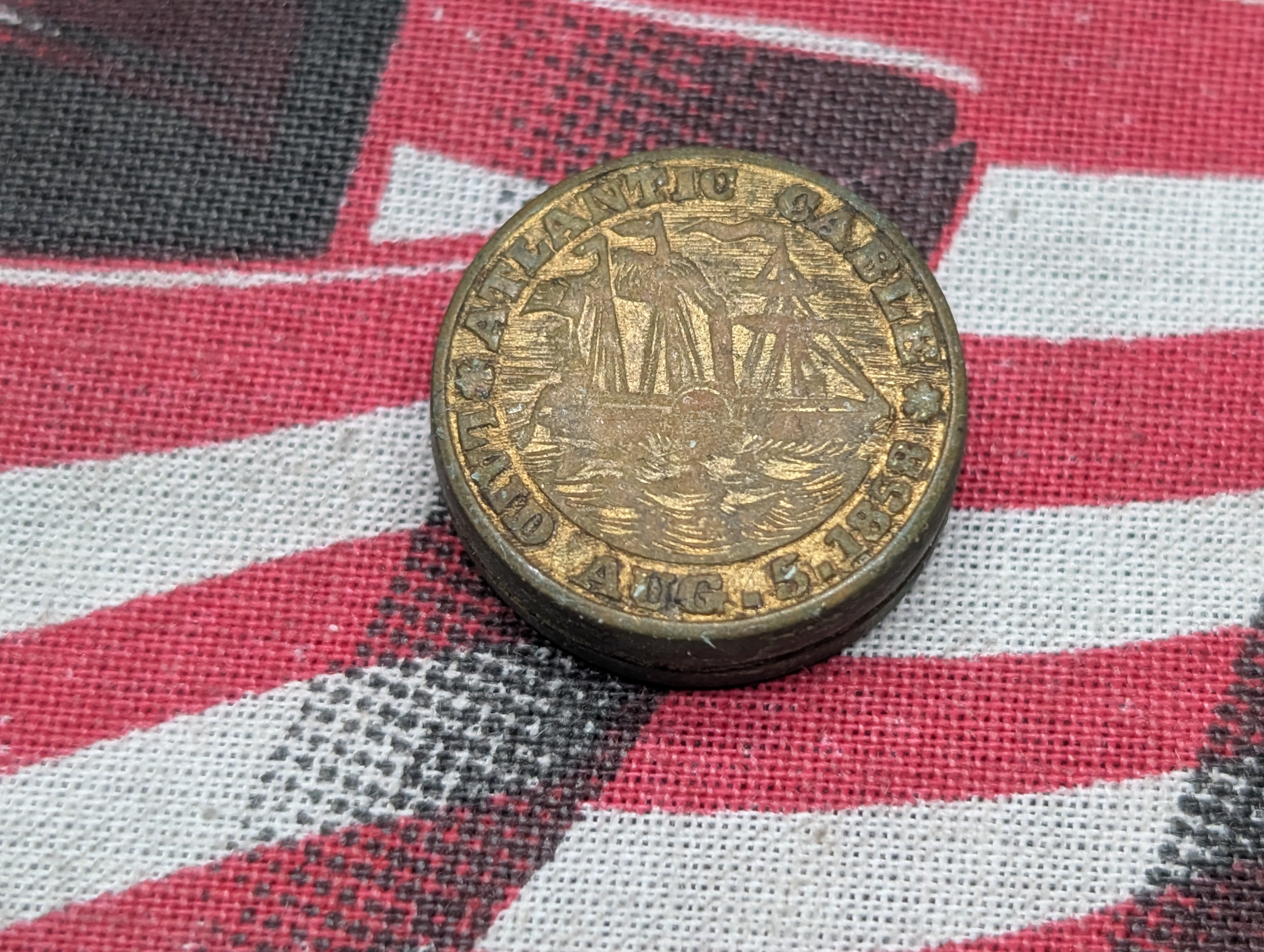 August 5th, 1858 Dated Genuine Section of the Transatlantic Cable