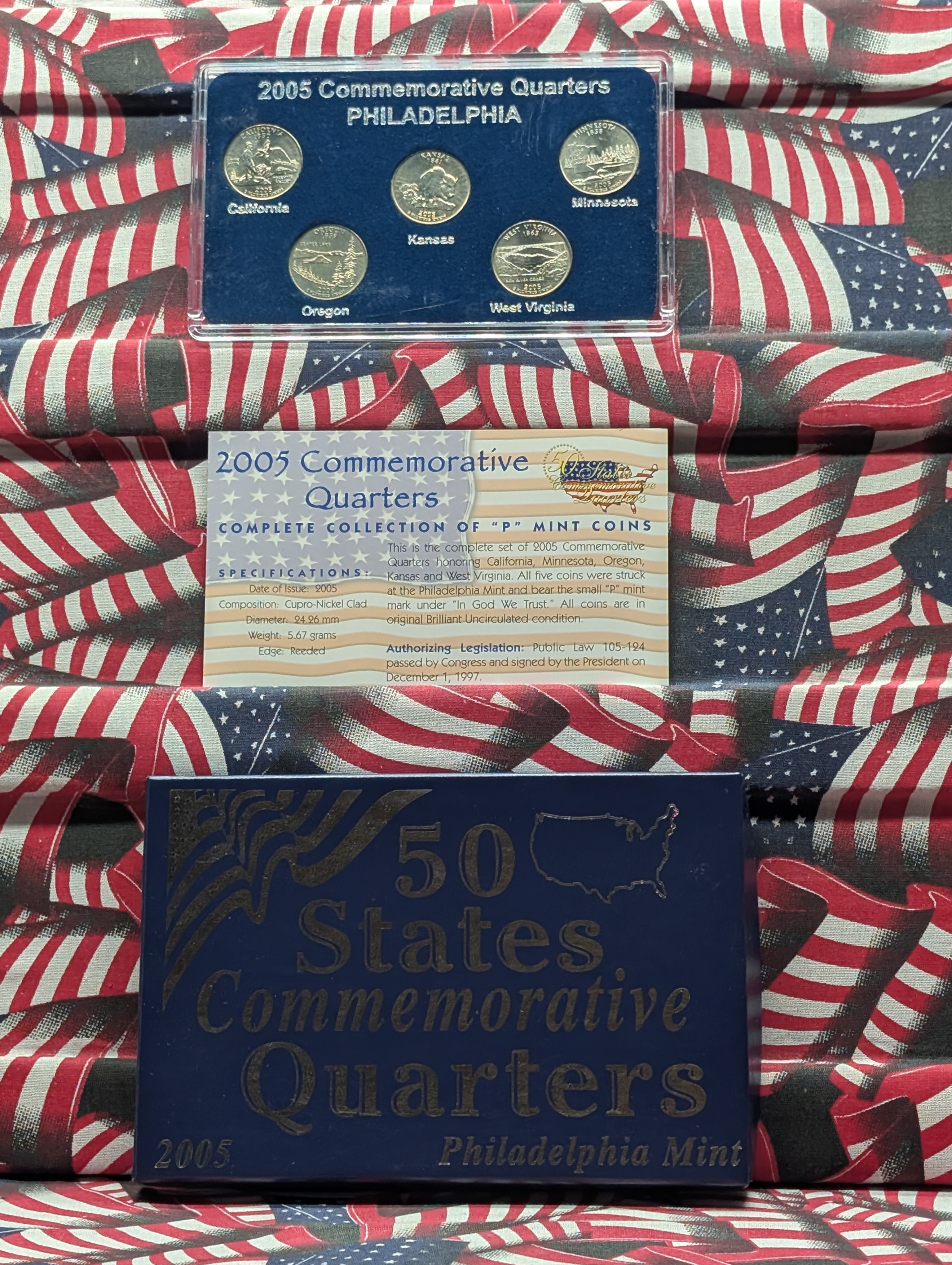 2005 Philadelphia Mint Quarters Commemorative 5-Coin Set