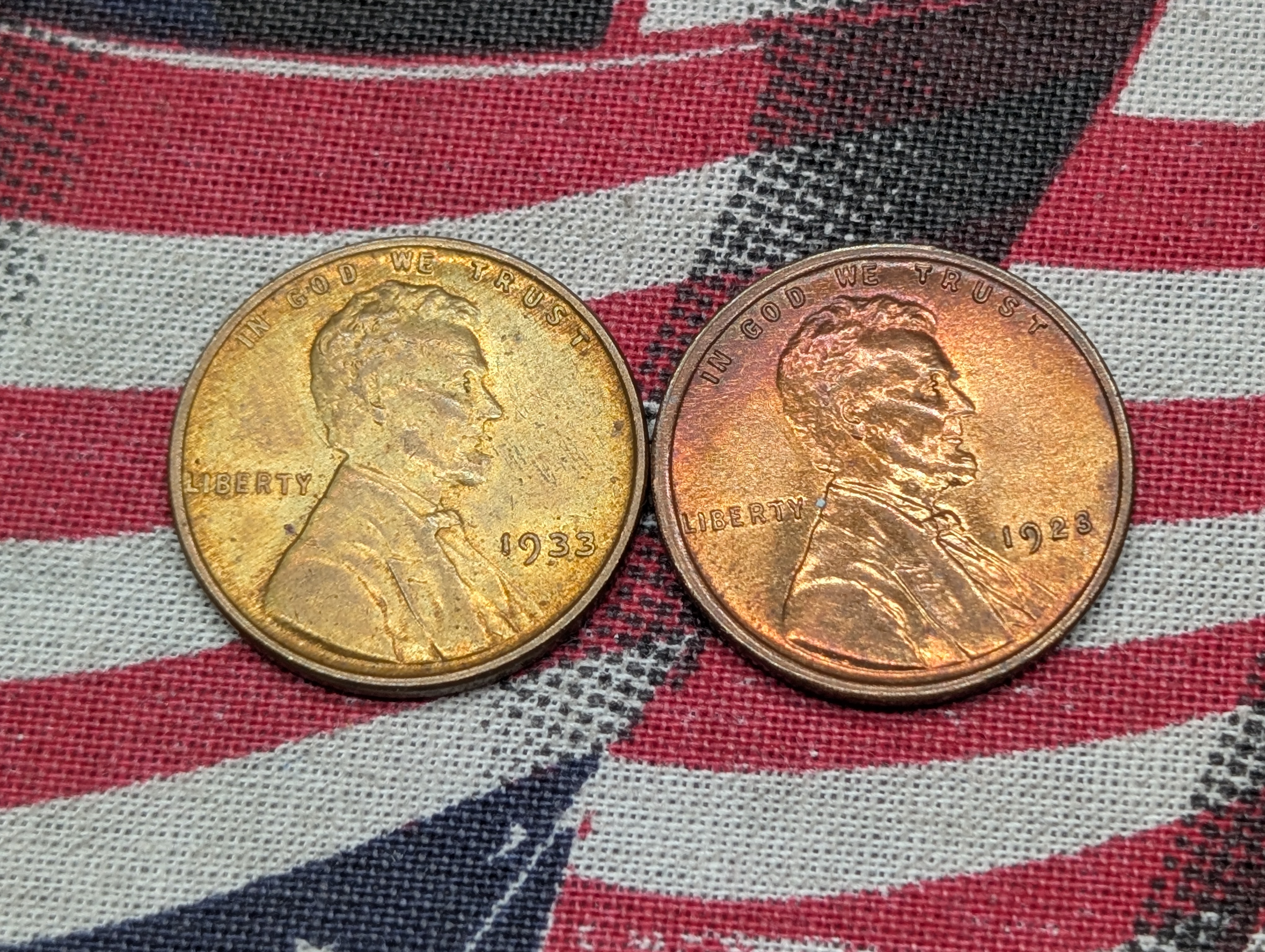 1923-P & 1933-P Lincoln Wheat Cents