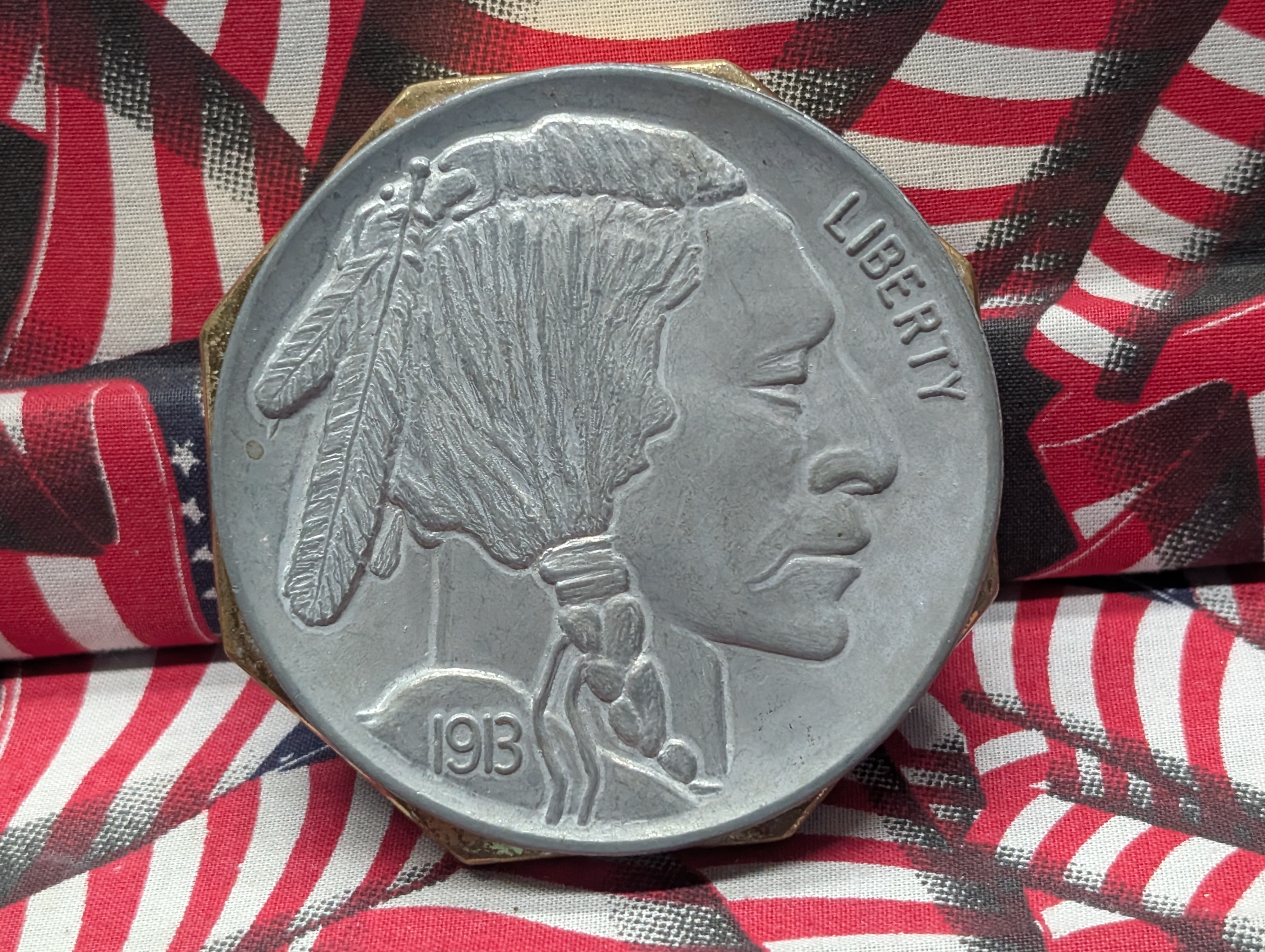 1913 Buffalo Nickel Replica HUGE Paper Weight