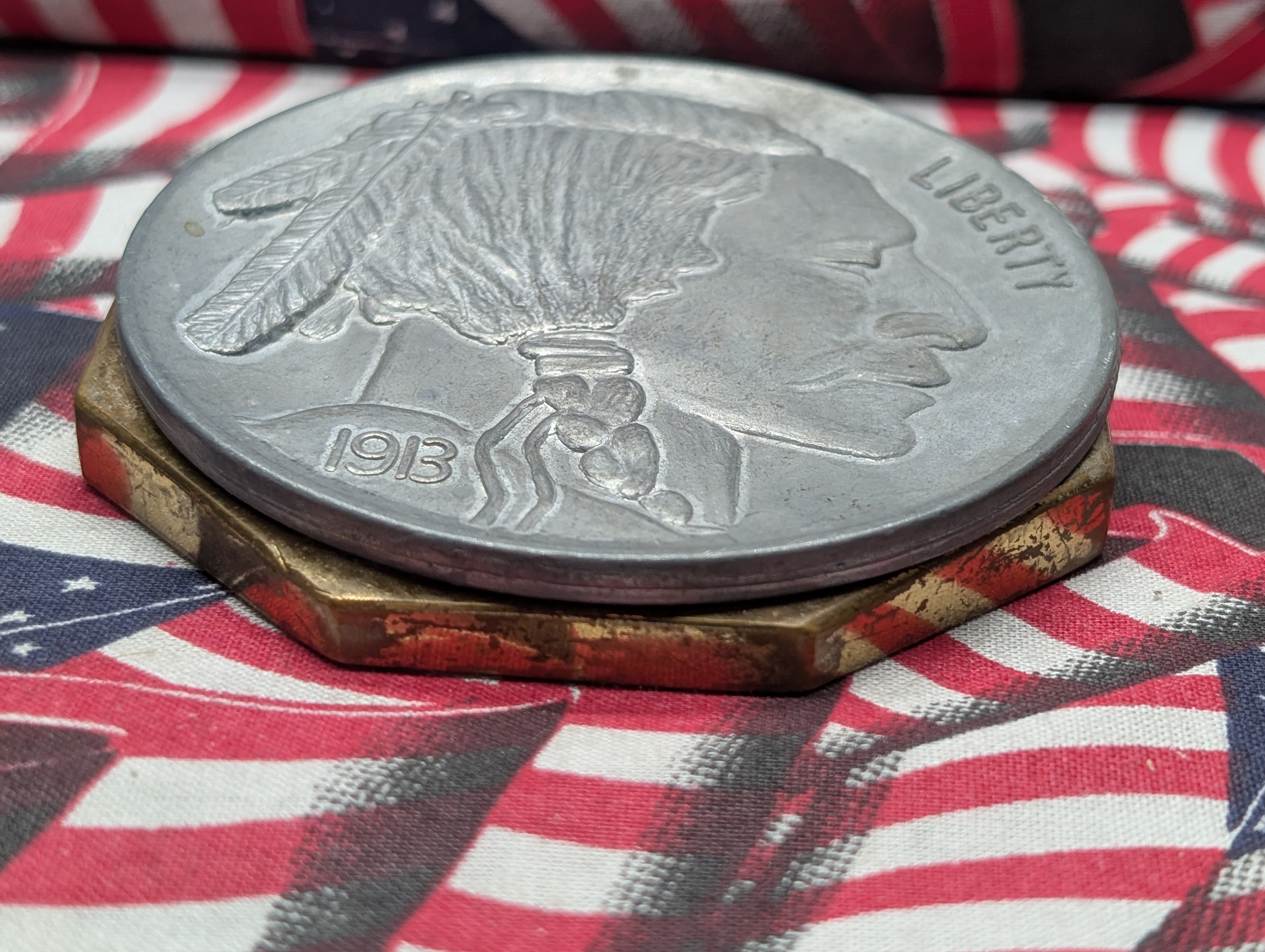 1913 Buffalo Nickel Replica HUGE Paper Weight