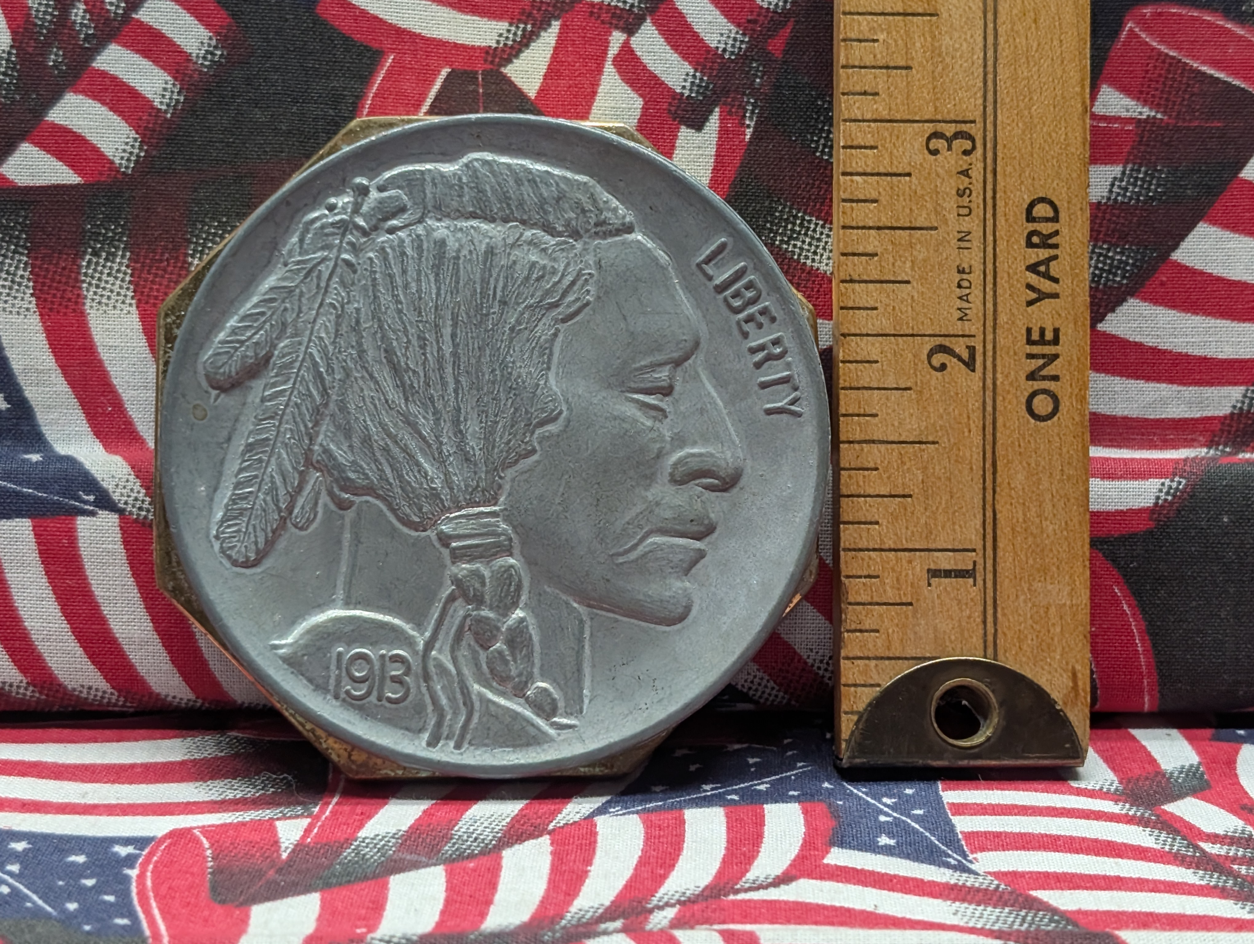 1913 Buffalo Nickel Replica HUGE Paper Weight