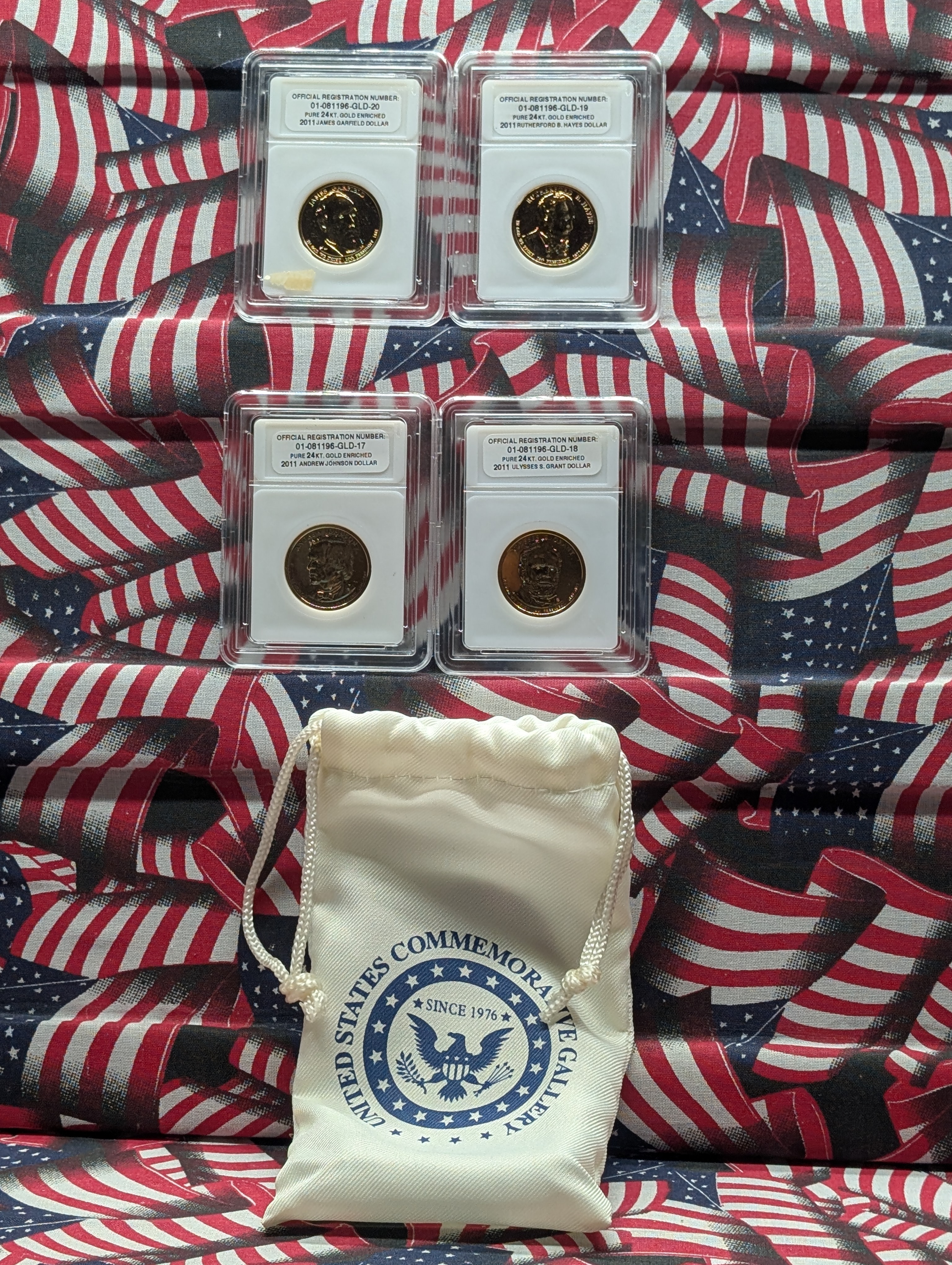 2011 Four-Coin Presidential Dollar Set - GOLD Enriched!!!