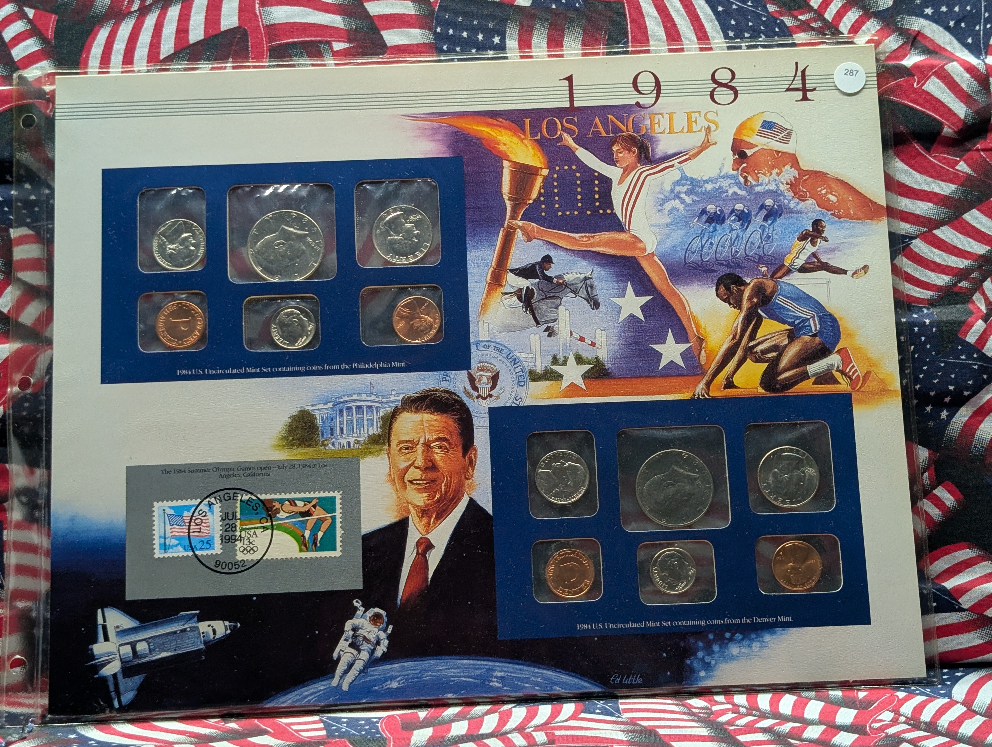 1984-P&D U.S. Mint Uncirculated Set w/ Historic Stamps