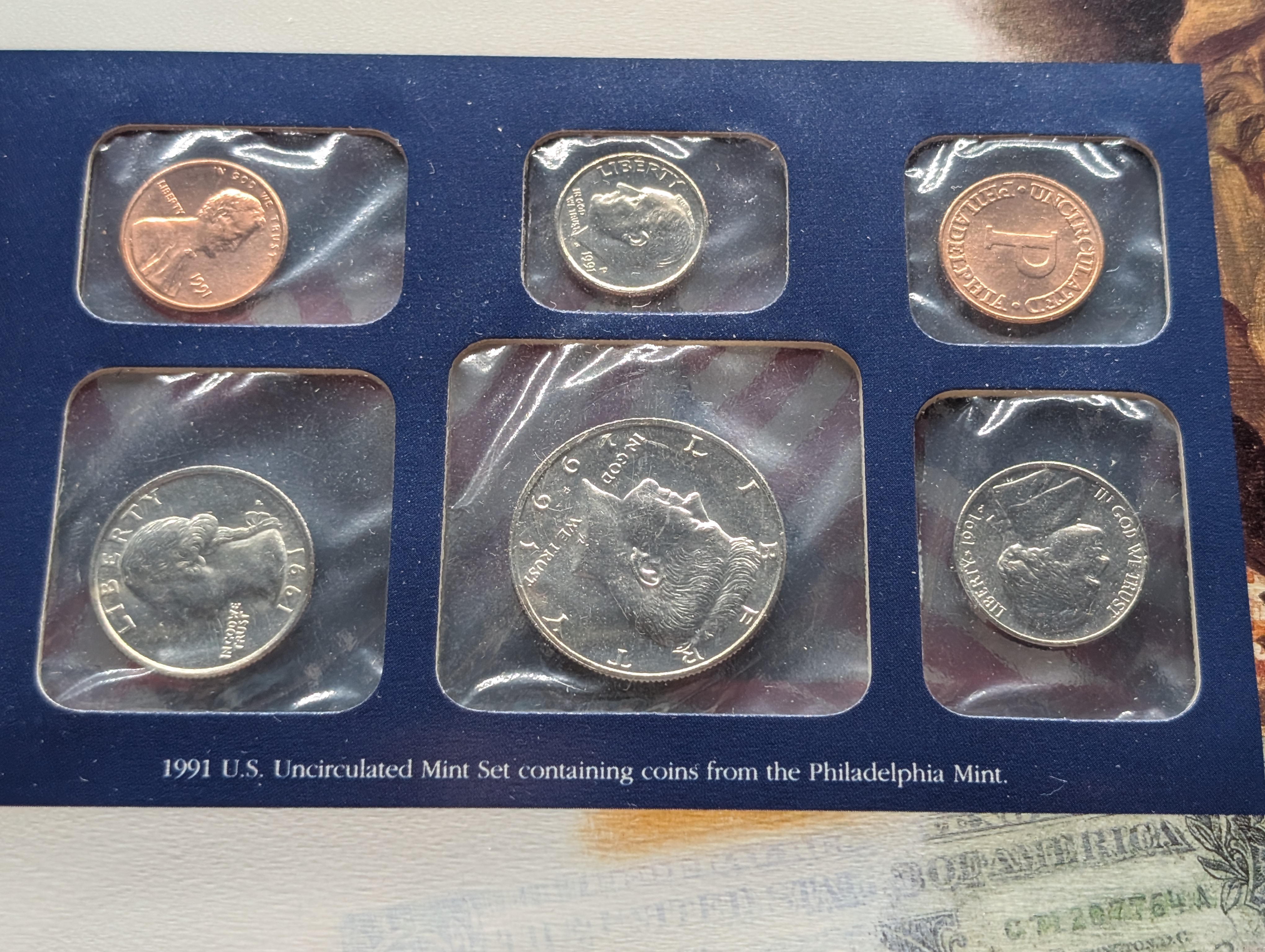1991-P&D U.S. Mint Uncirculated Set w/ Historic Stamps