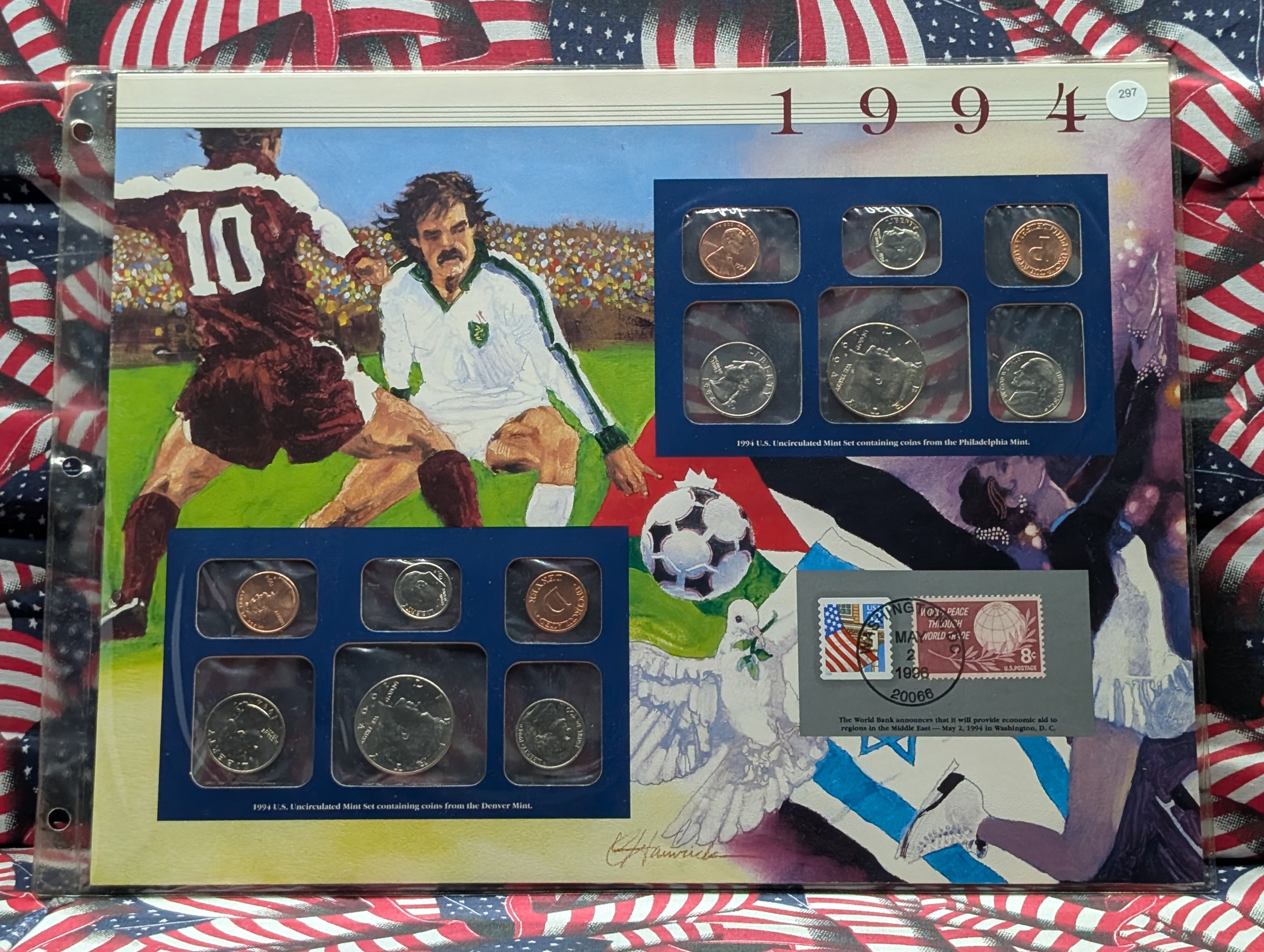 1994-P&D U.S. Mint Uncirculated Set w/ Historic Stamps