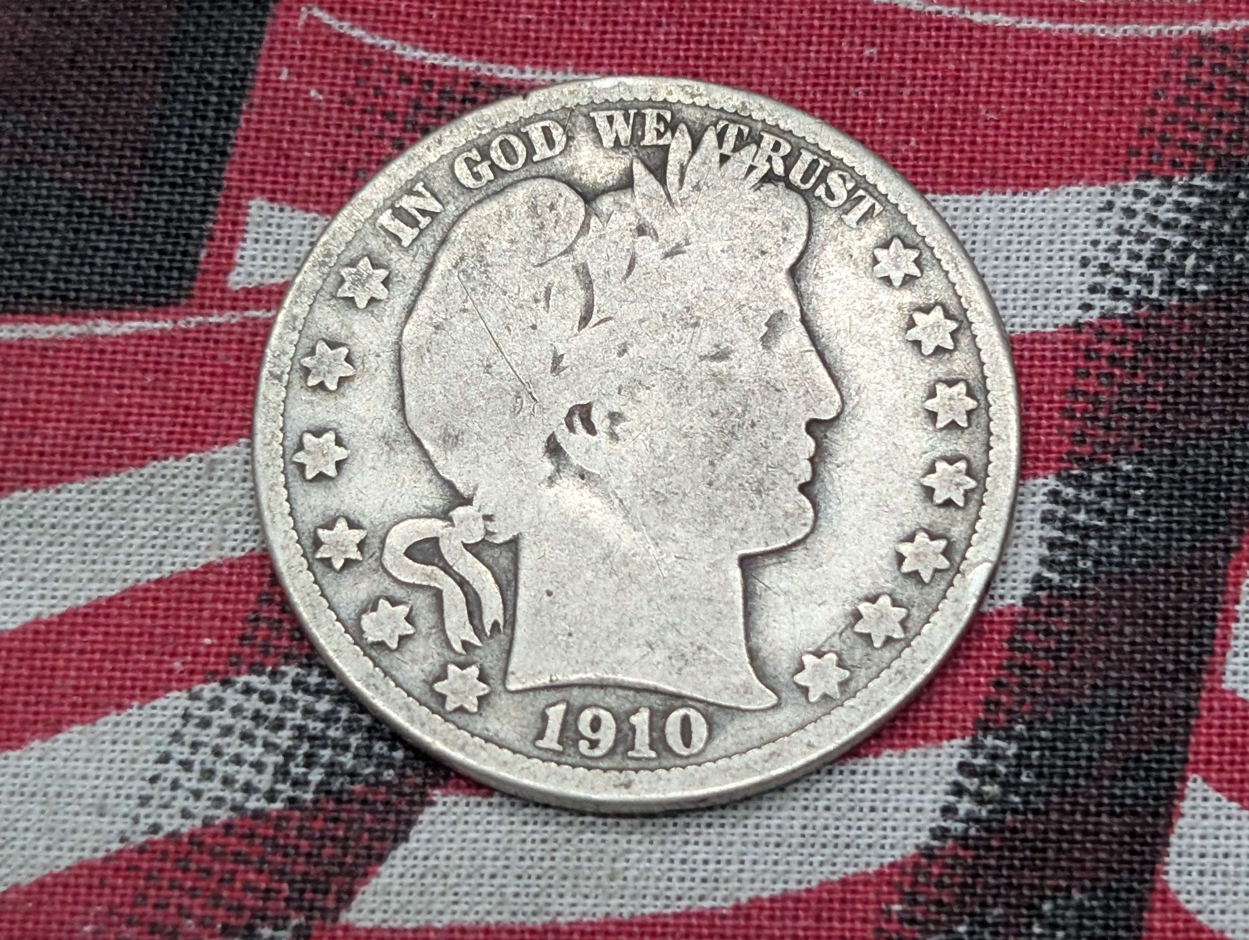 1910 Barber 90% Silver Half-Dollar