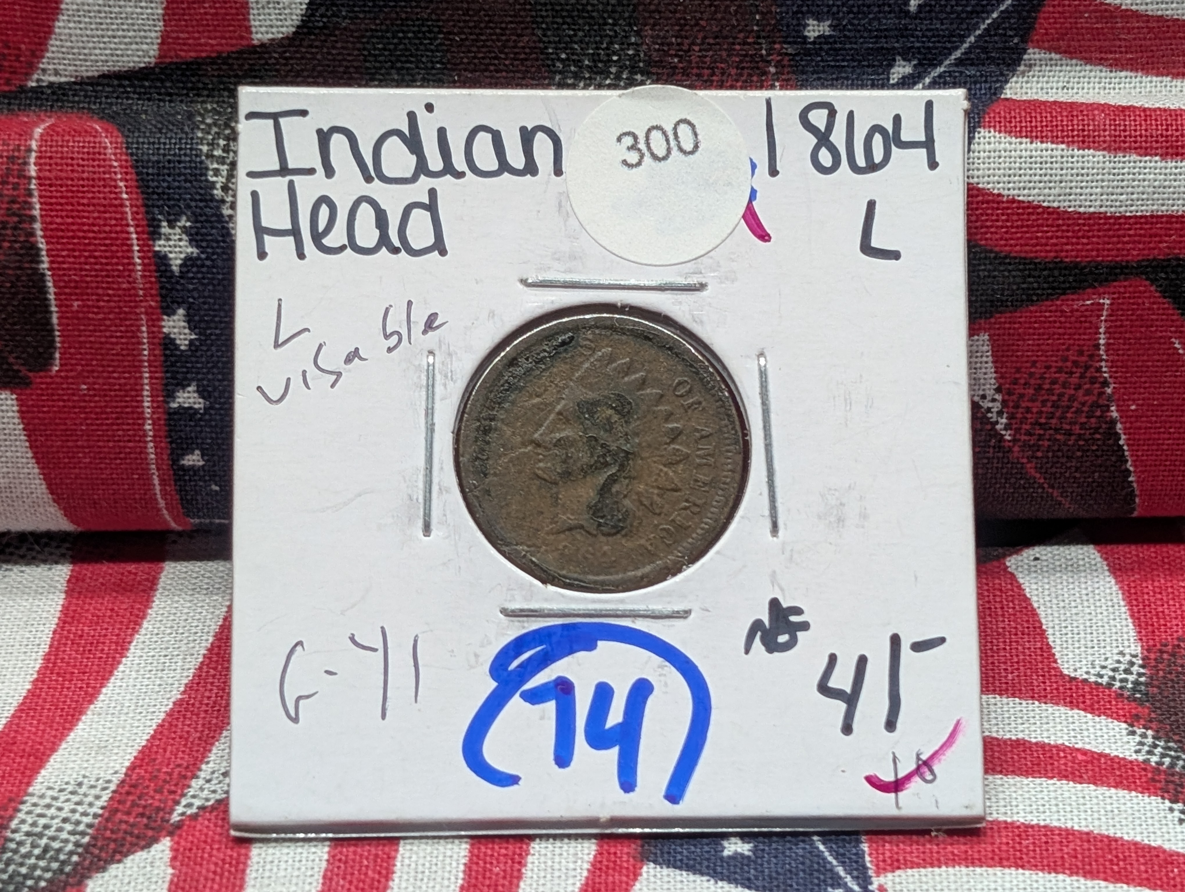 1864-L Indian Head Cent - KEY DATE!!