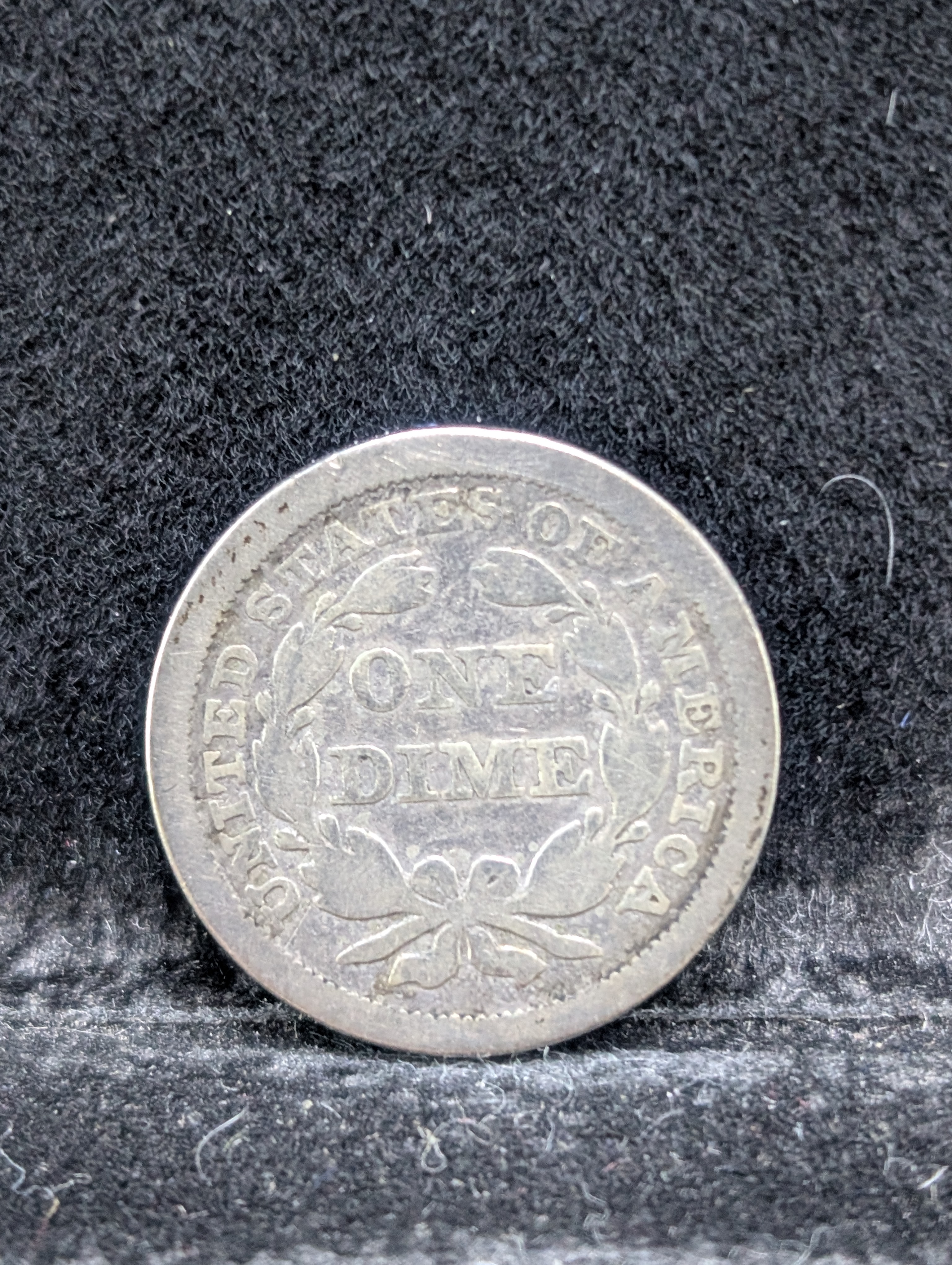 1843 Seated Liberty 90% Silver Dime