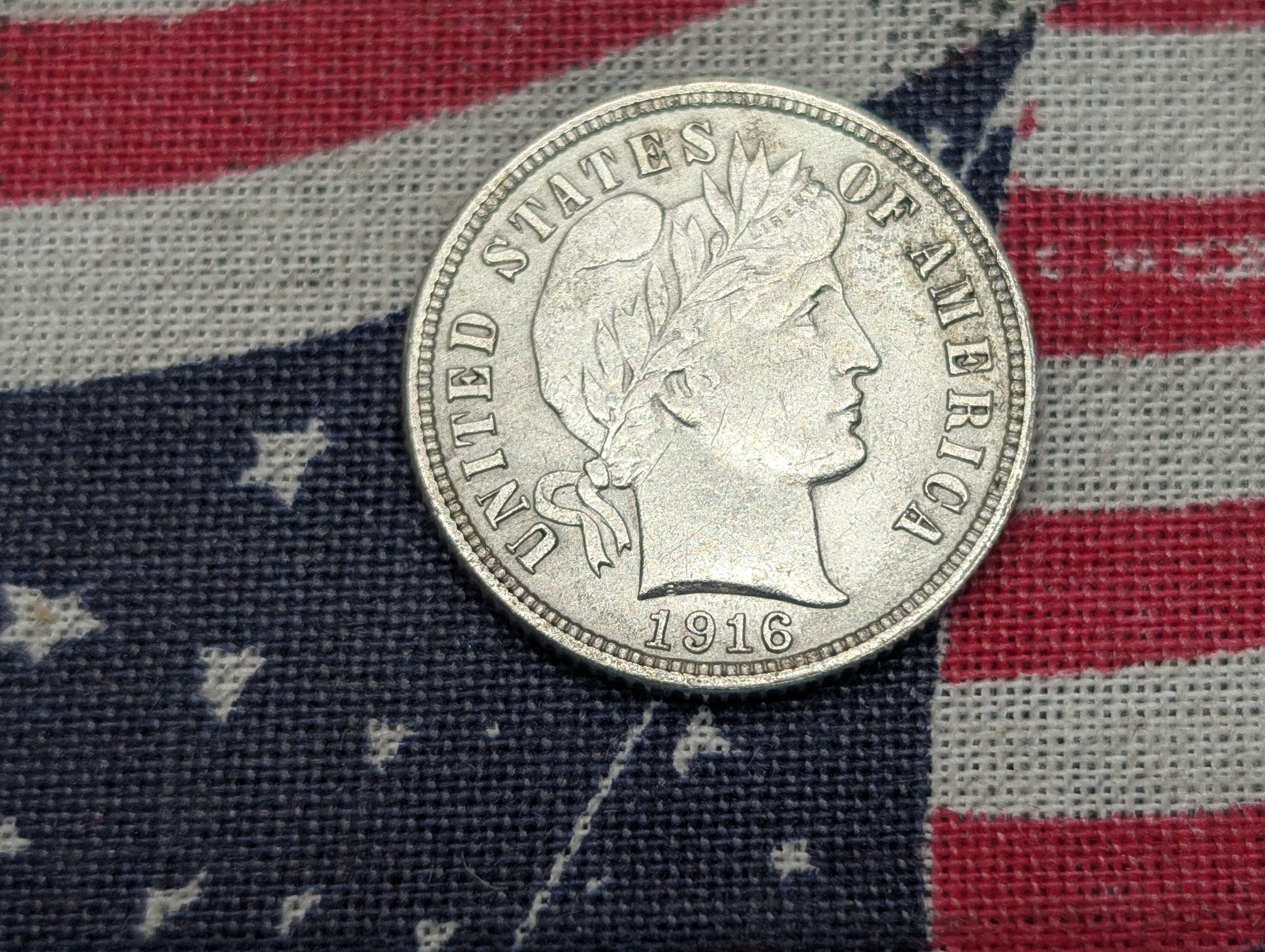 1916 Barber 90% Silver Dime