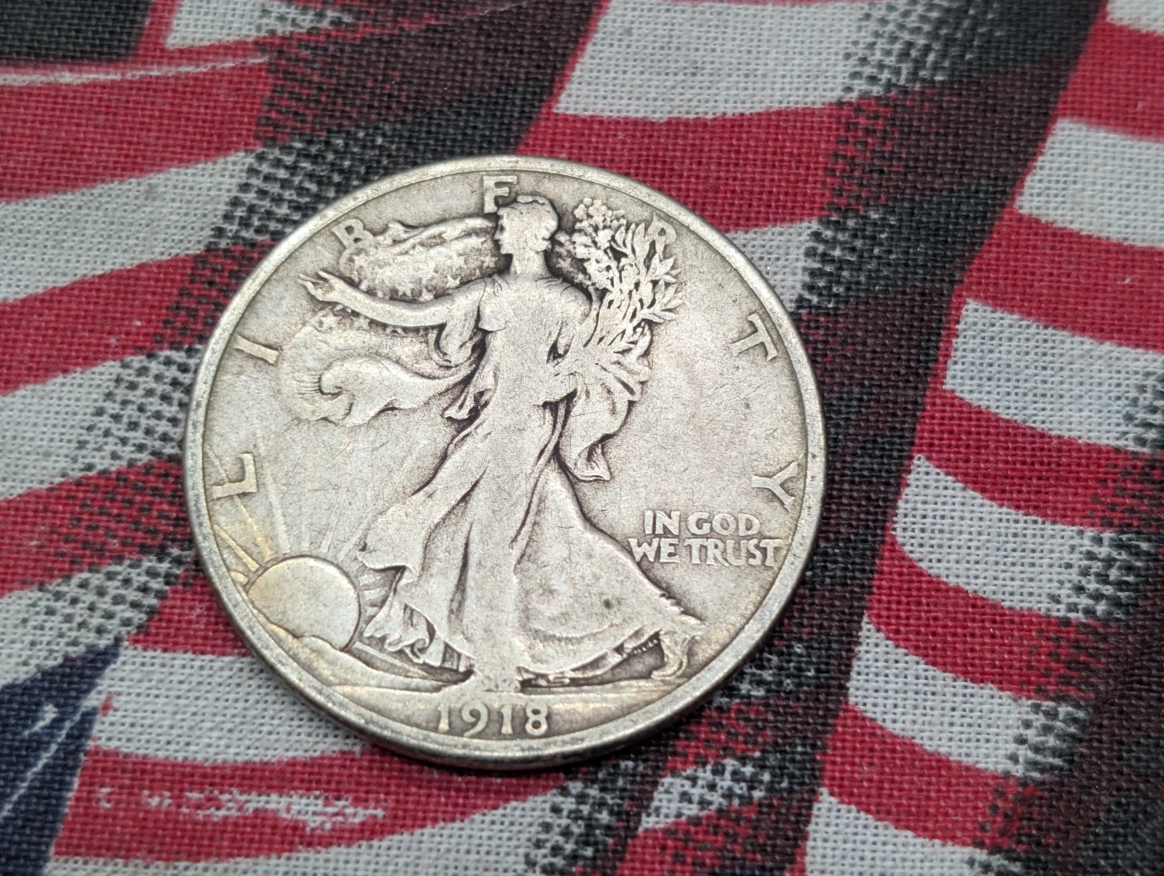 1918-D Walking Liberty 90% Silver Half-Dollar