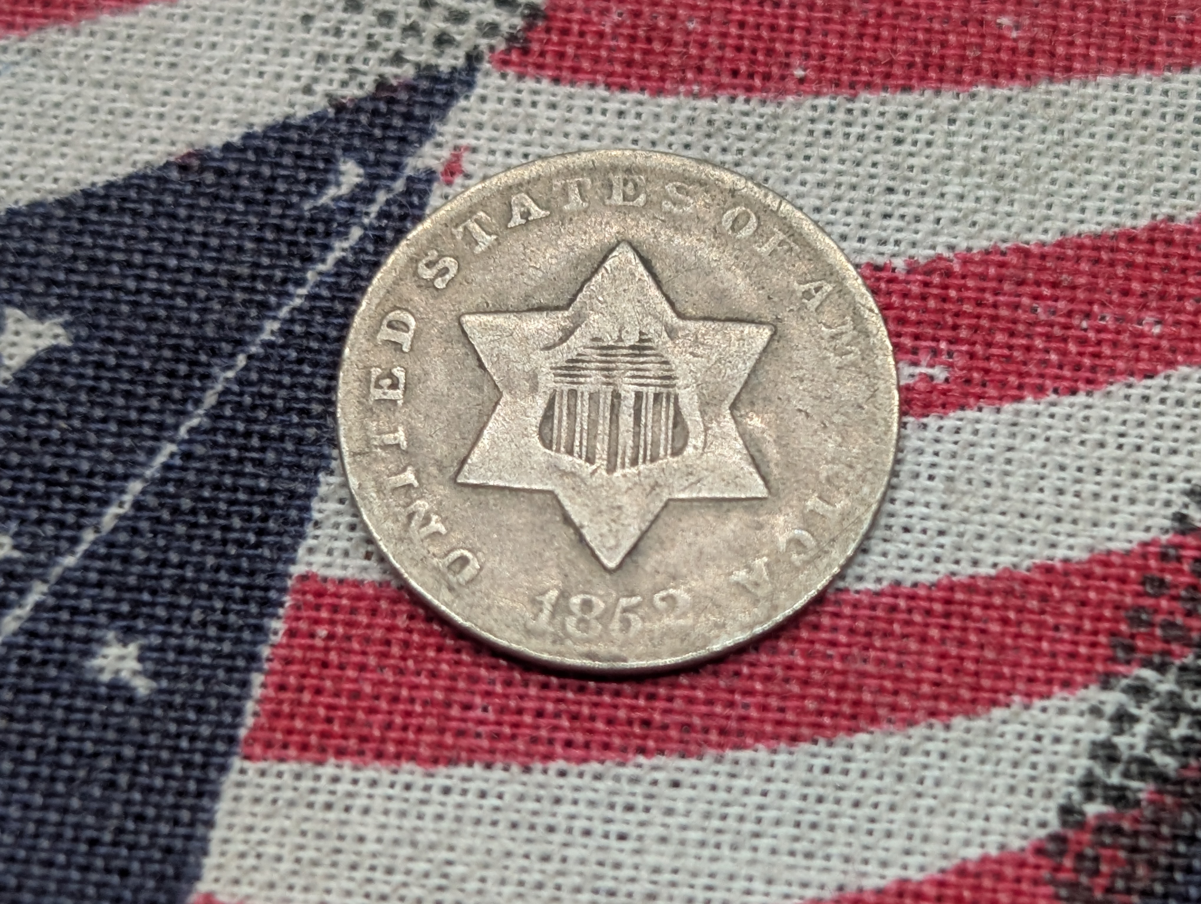 1852 Three-Cent SILVER "Trime"