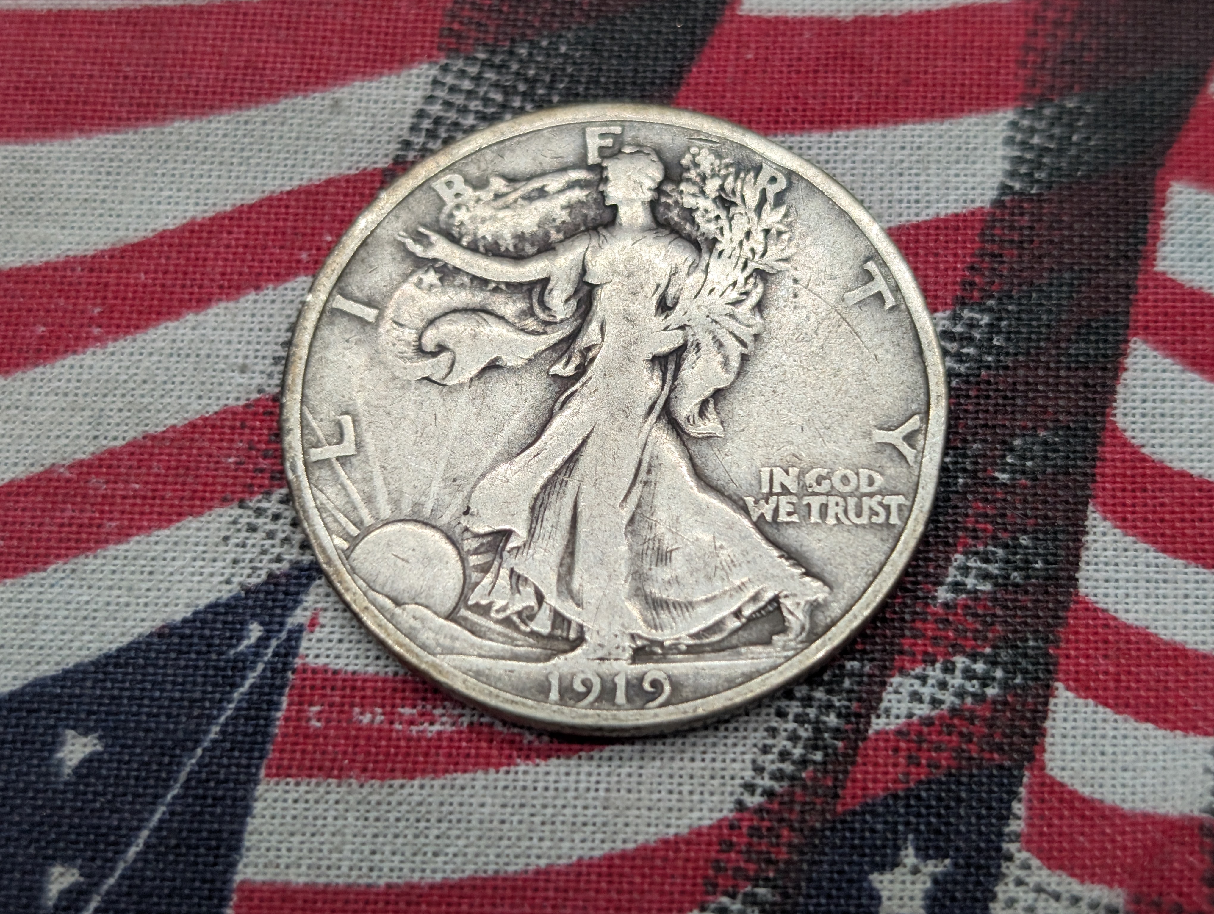 1919-P Walking Liberty 90% Silver Half-Dollar
