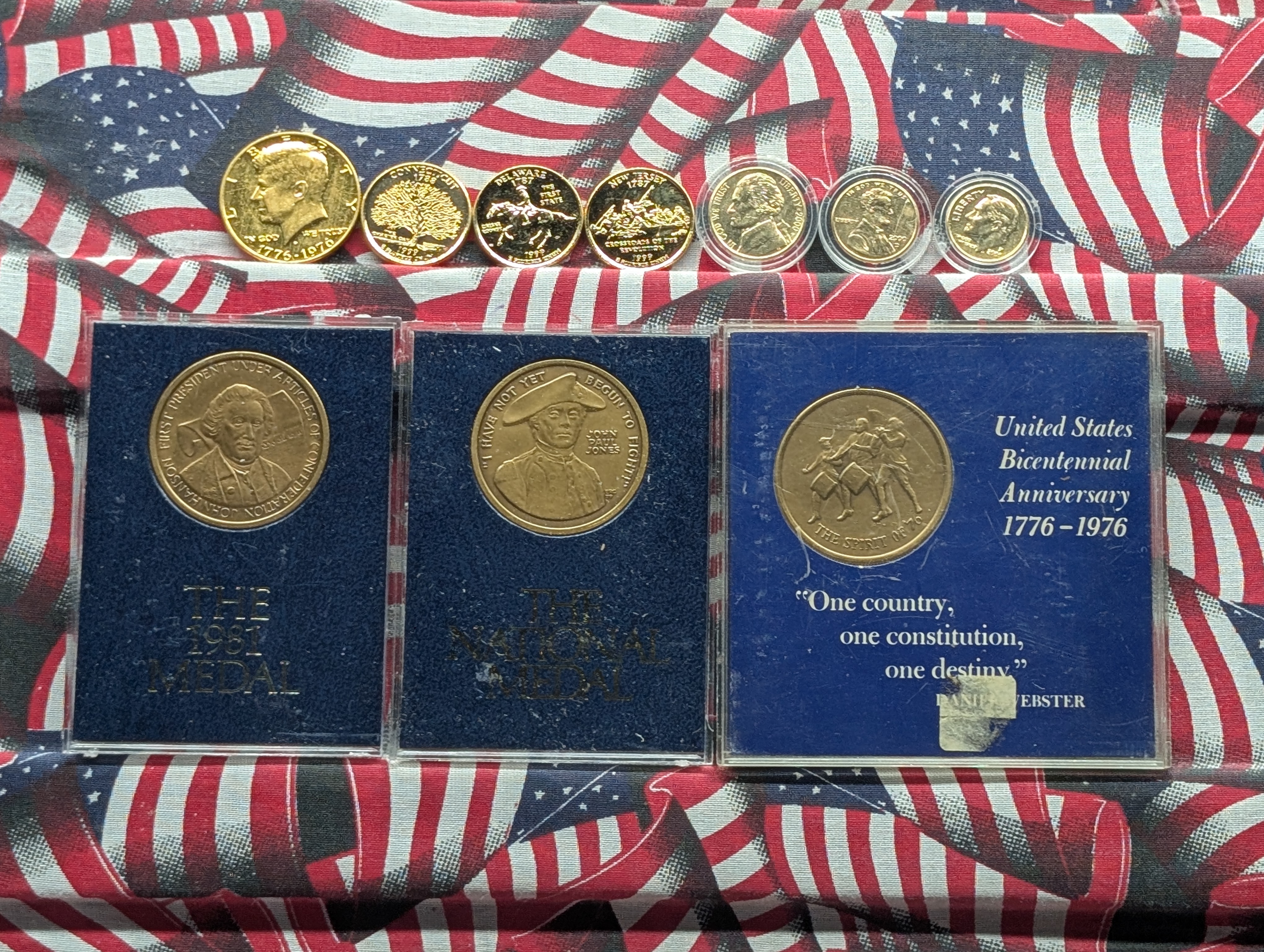 Group of GOLD Layered Coins & Bronze Medals