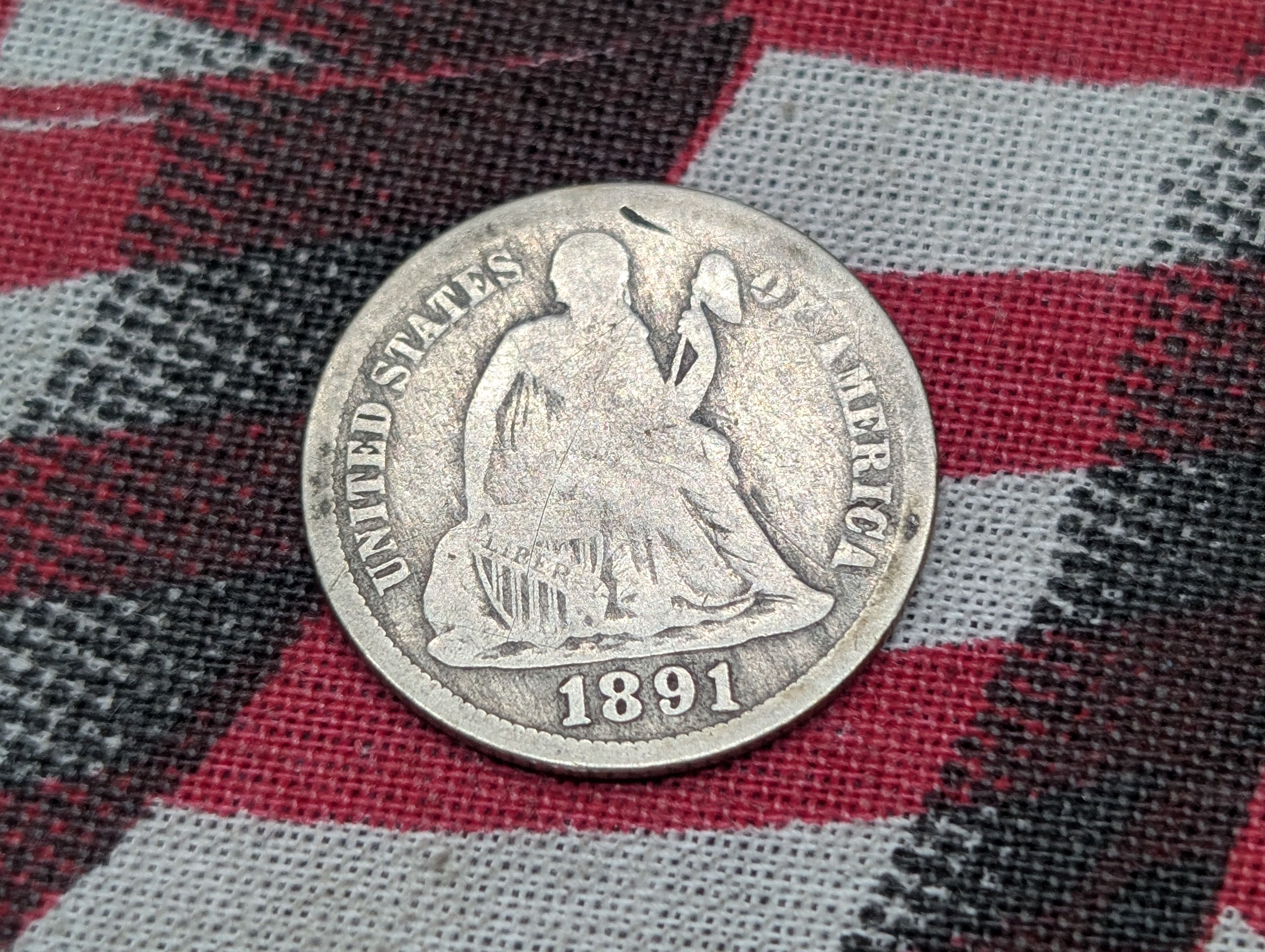 1891-O Seated Liberty 90% Silver Dime - Tough Date!