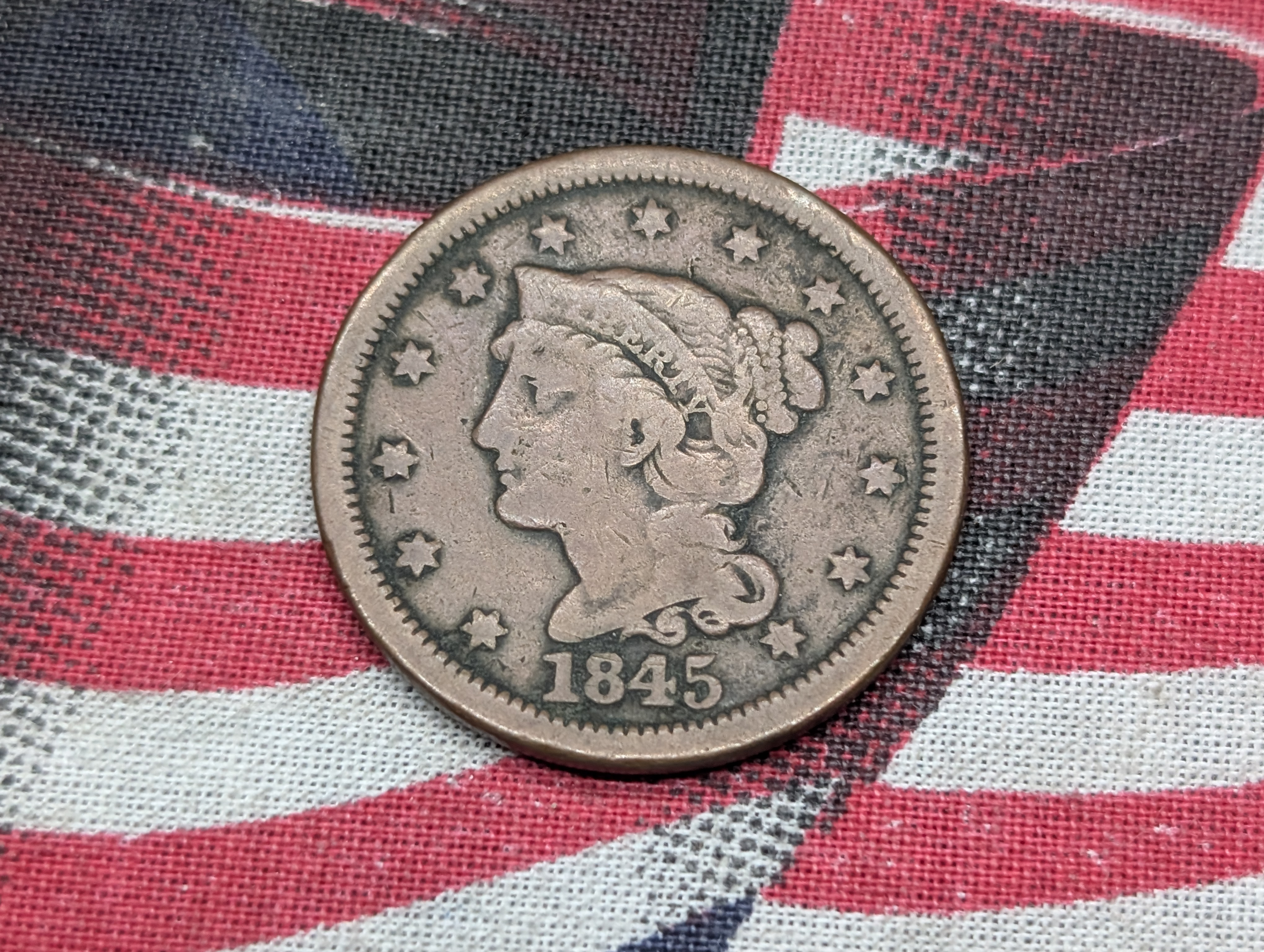 1845 Braided Hair Large Cent