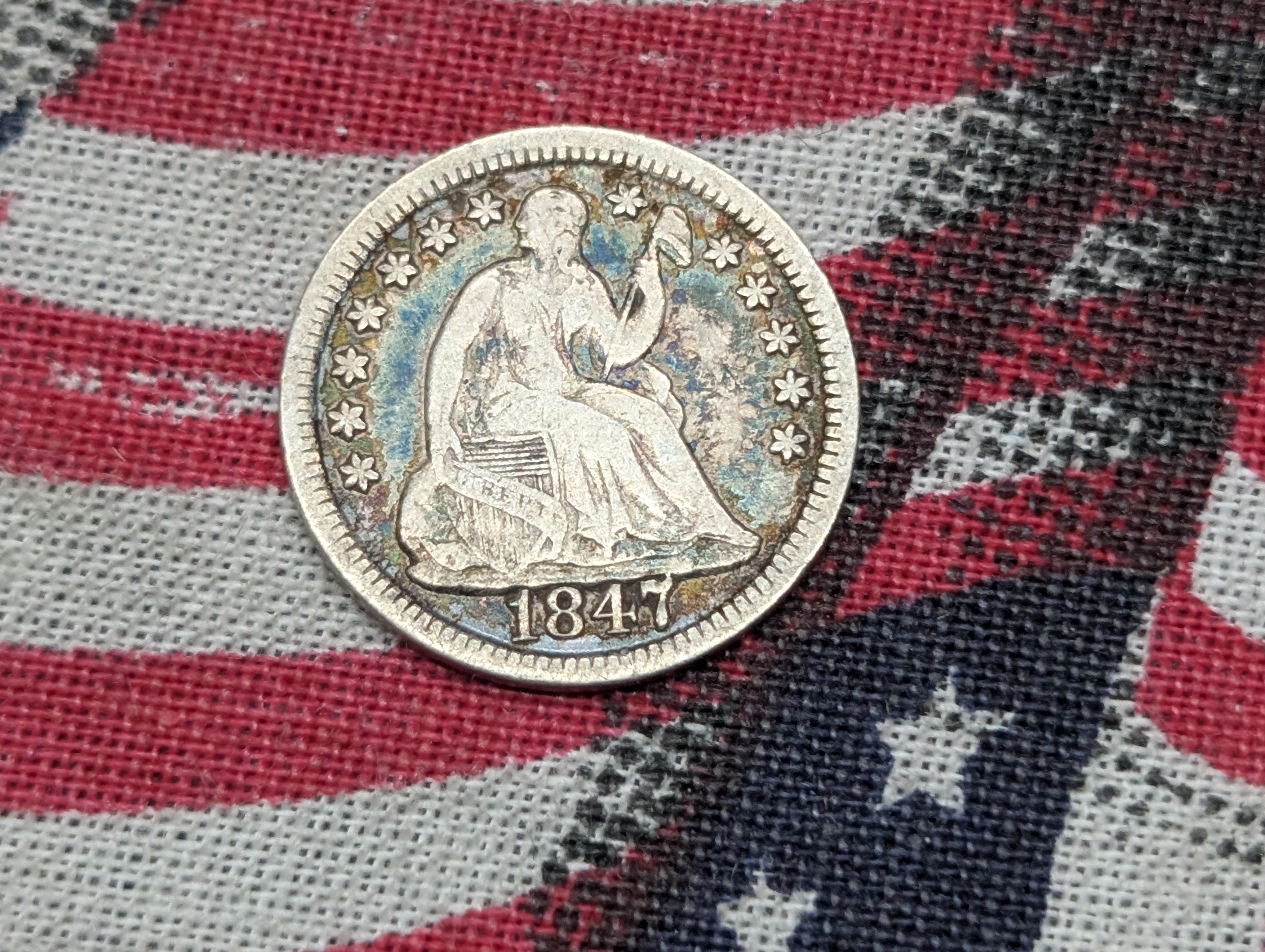 1847 Seated Liberty Half-Dime